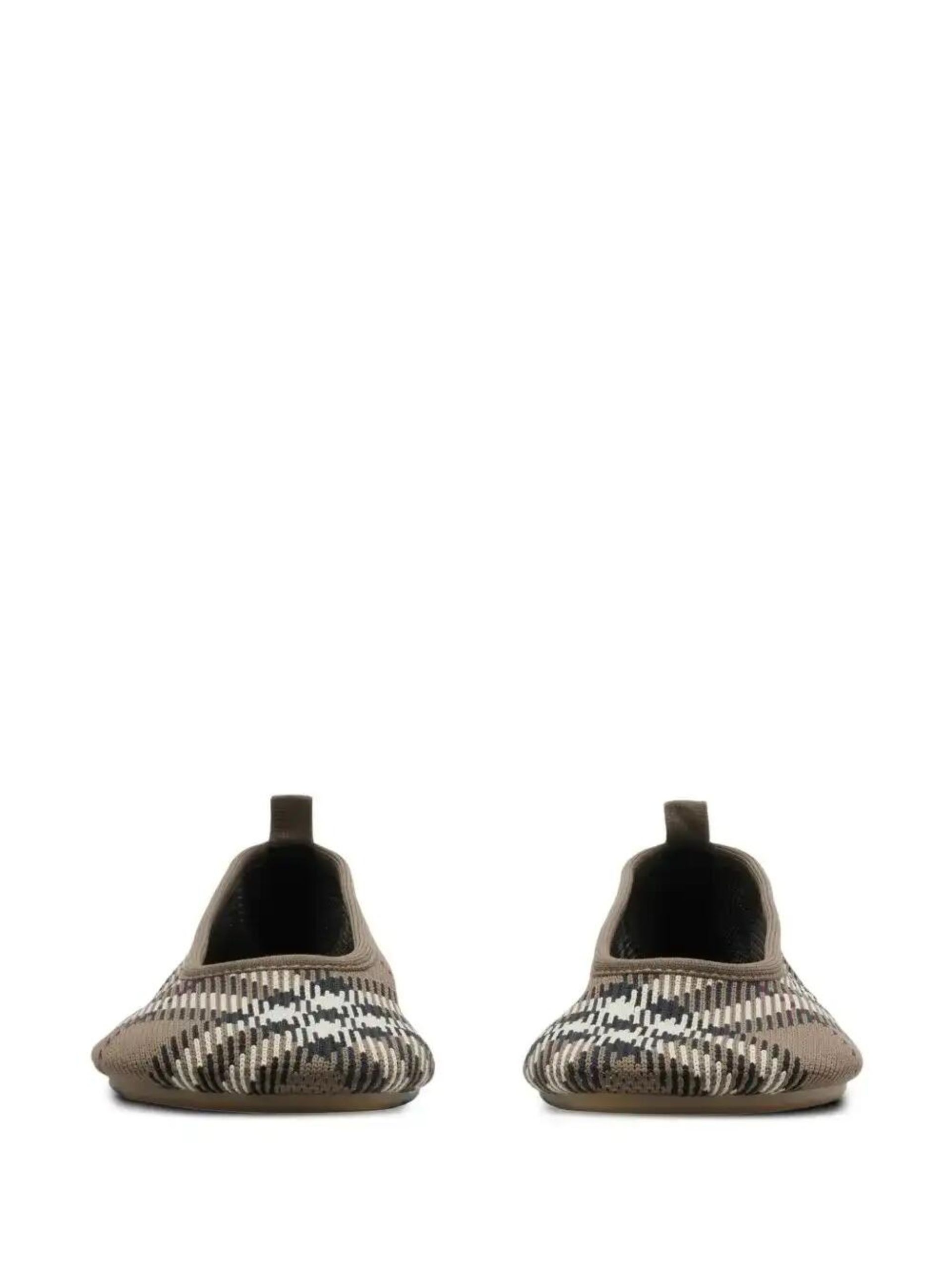 Checked Knitted Ballet Flats - 2