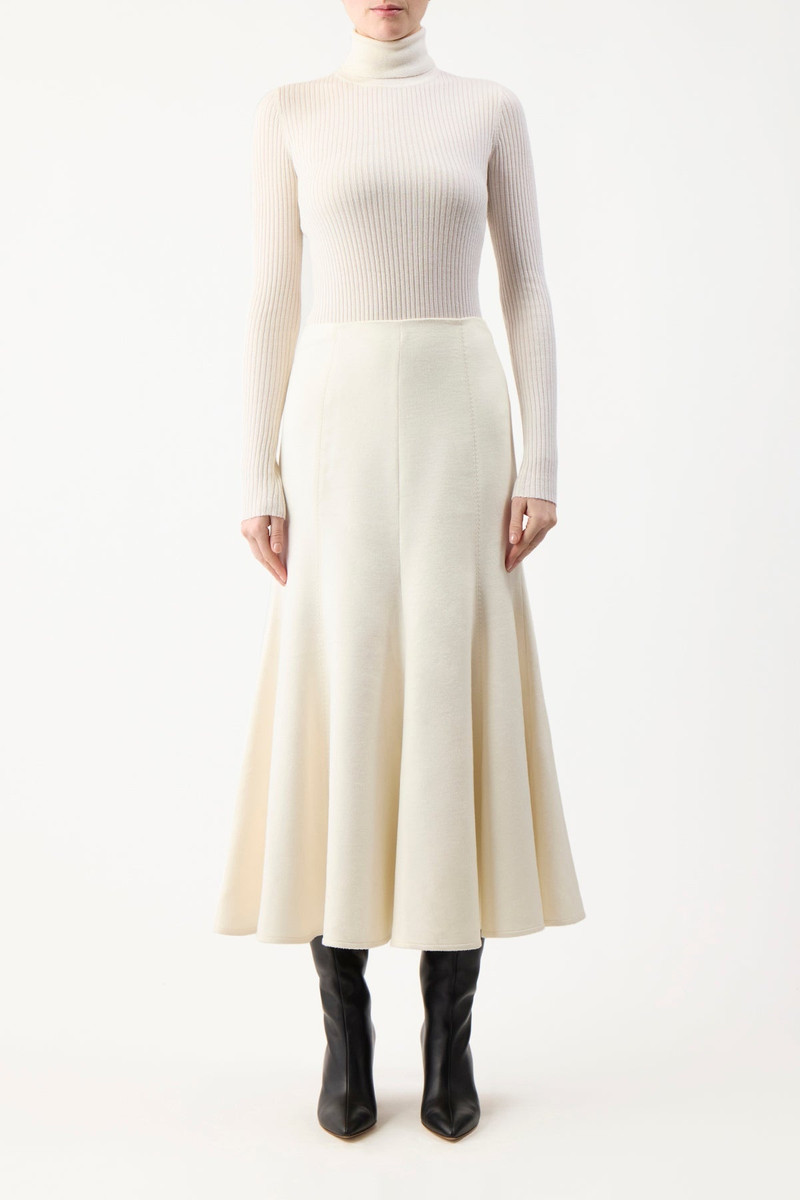 GABRIELA HEARST Amy Skirt in Ivory Winter Silk outlook