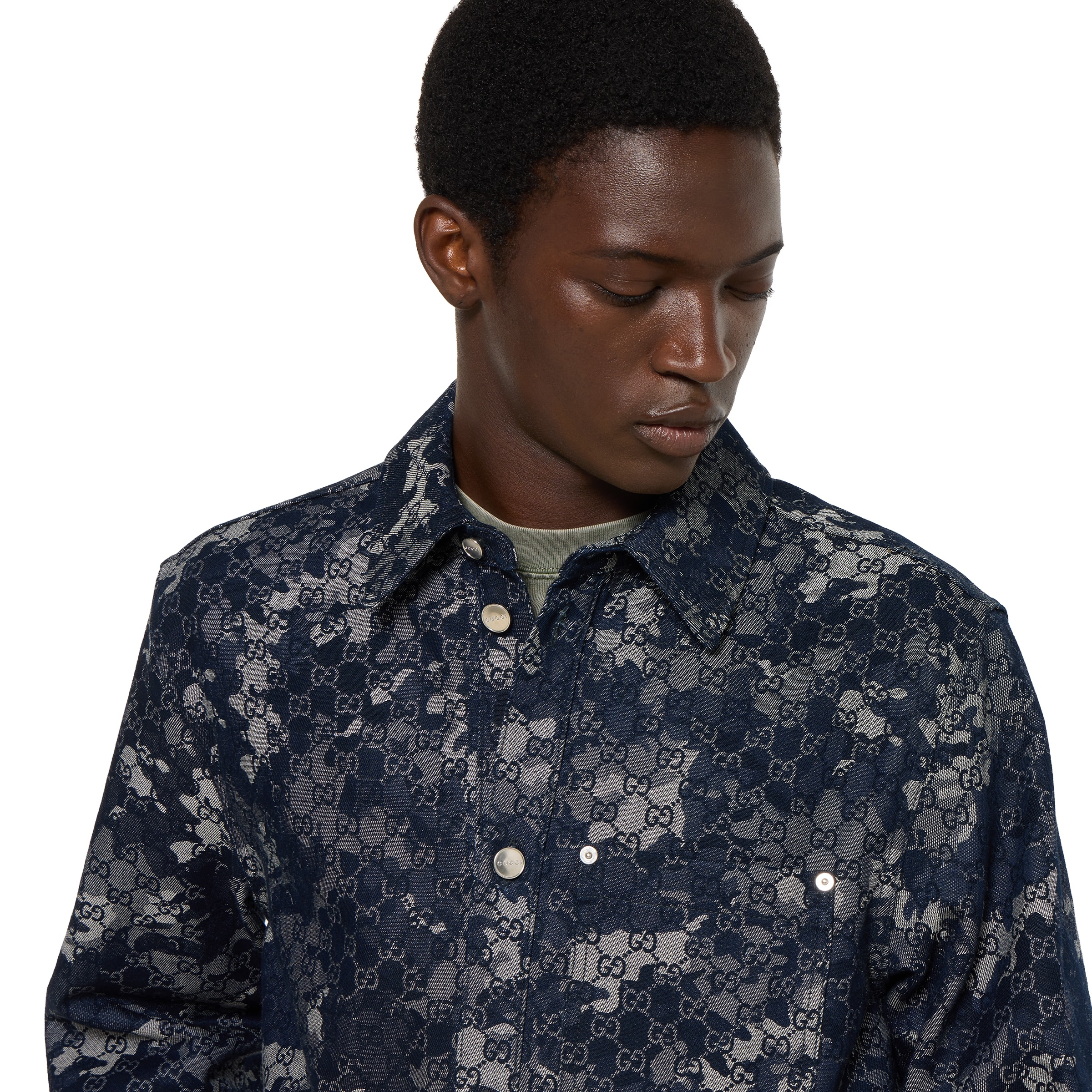 GG jacquard denim shirt - 5