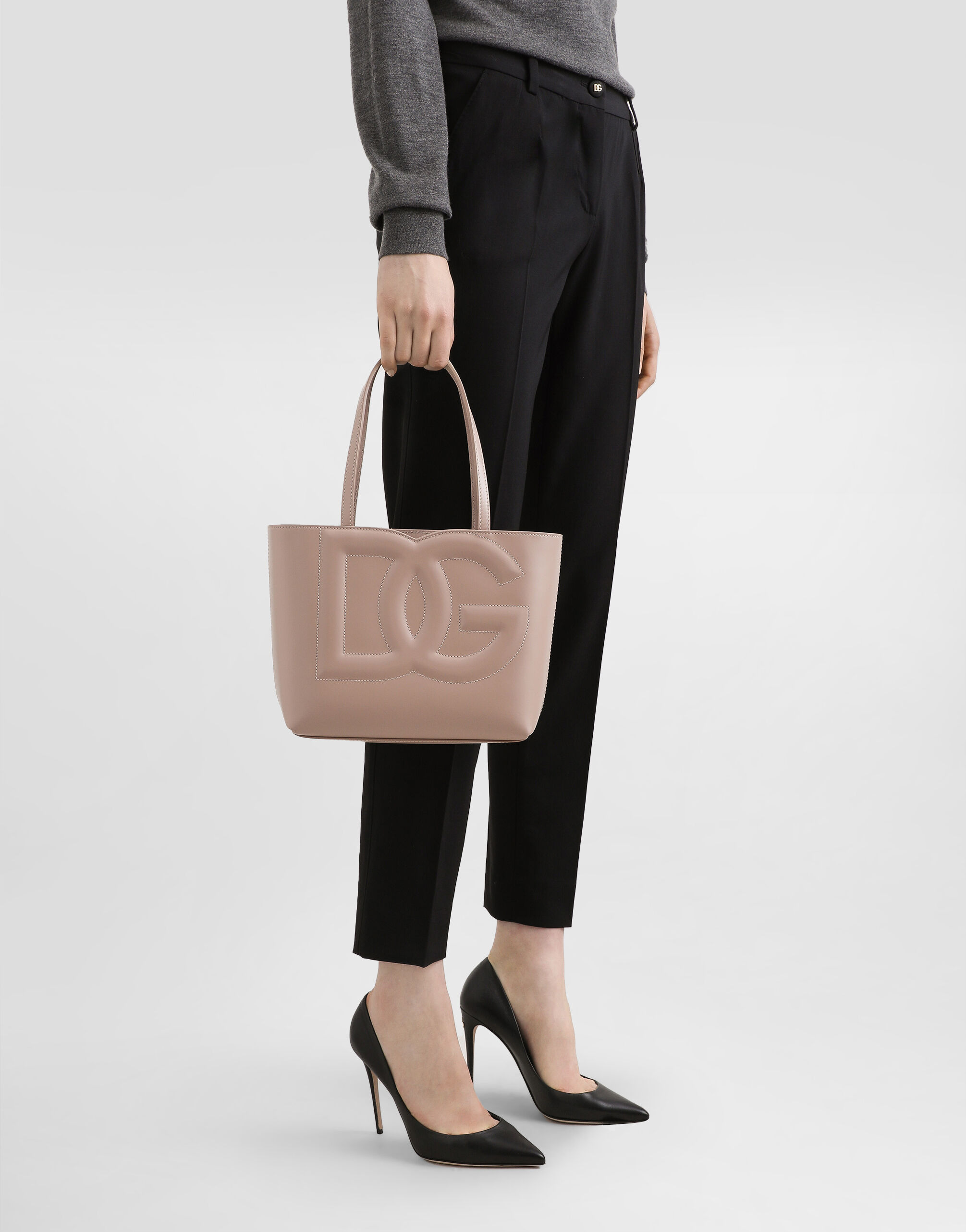 Small calfskin DG Logo shopper - 2