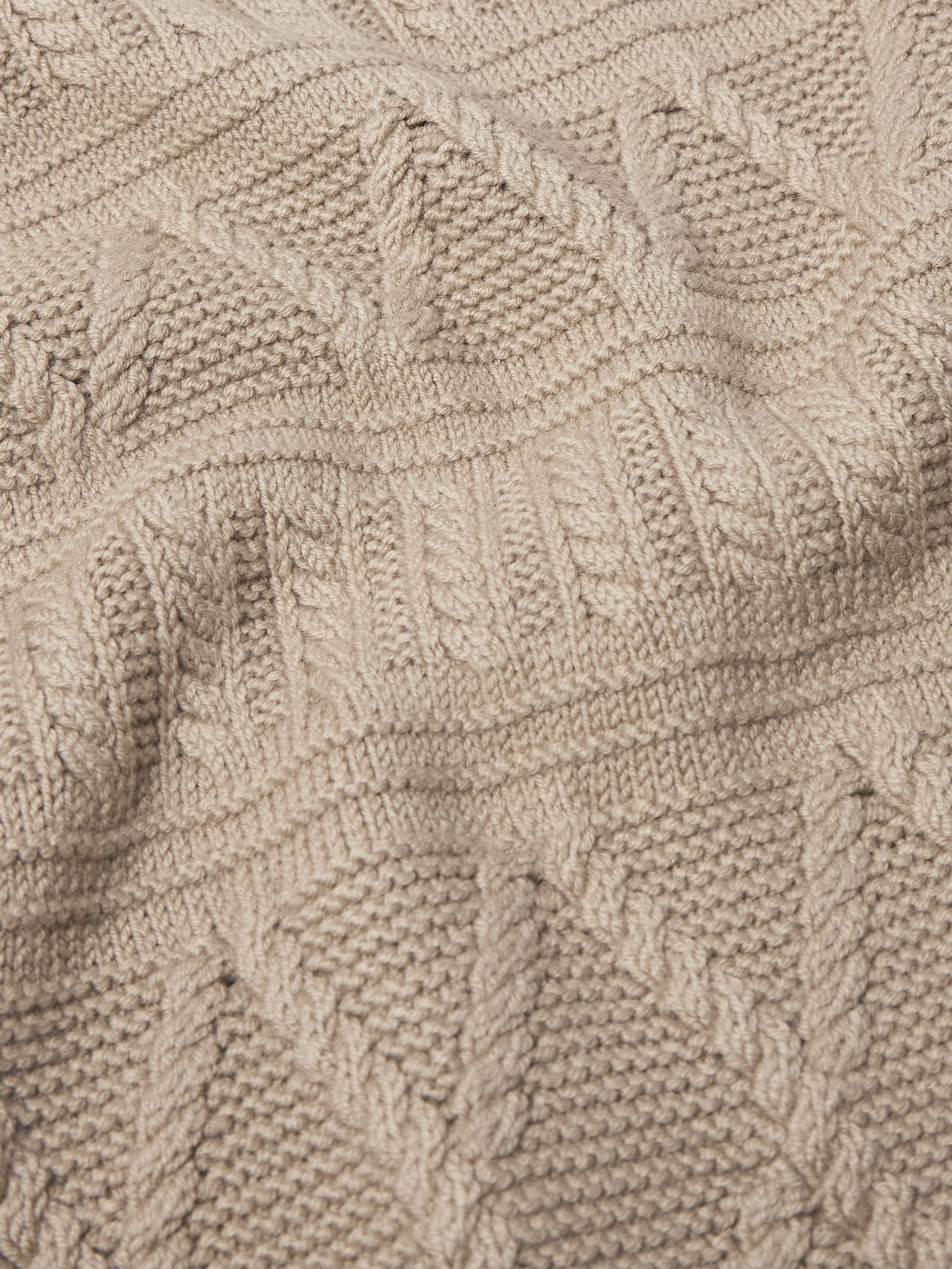 Jacquard-Knit Wool Rollneck Sweater Beige - 5