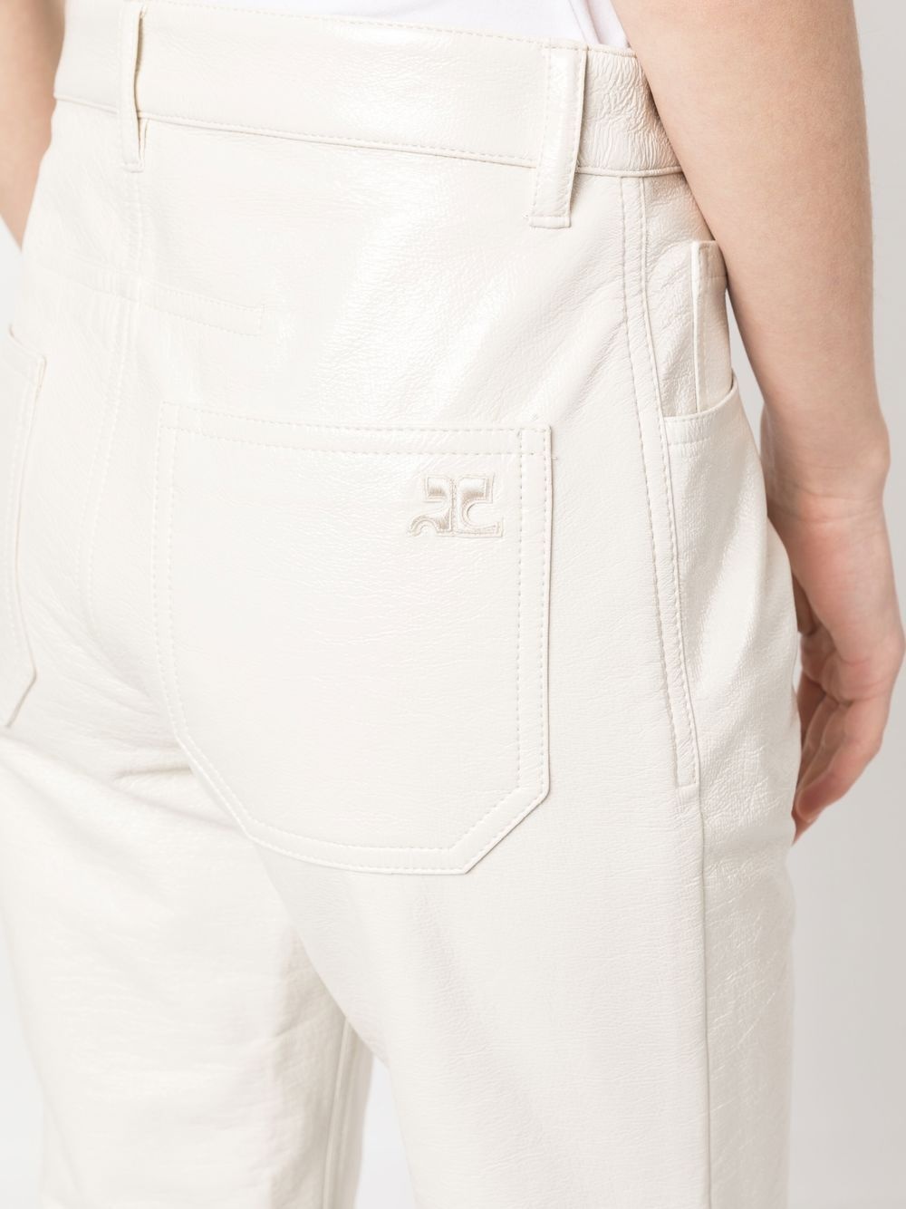straight-leg vinyl trousers - 5
