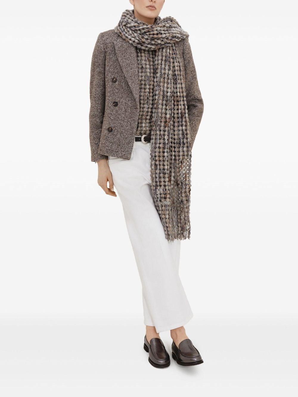 Melange wool jacket with shiny details - 7