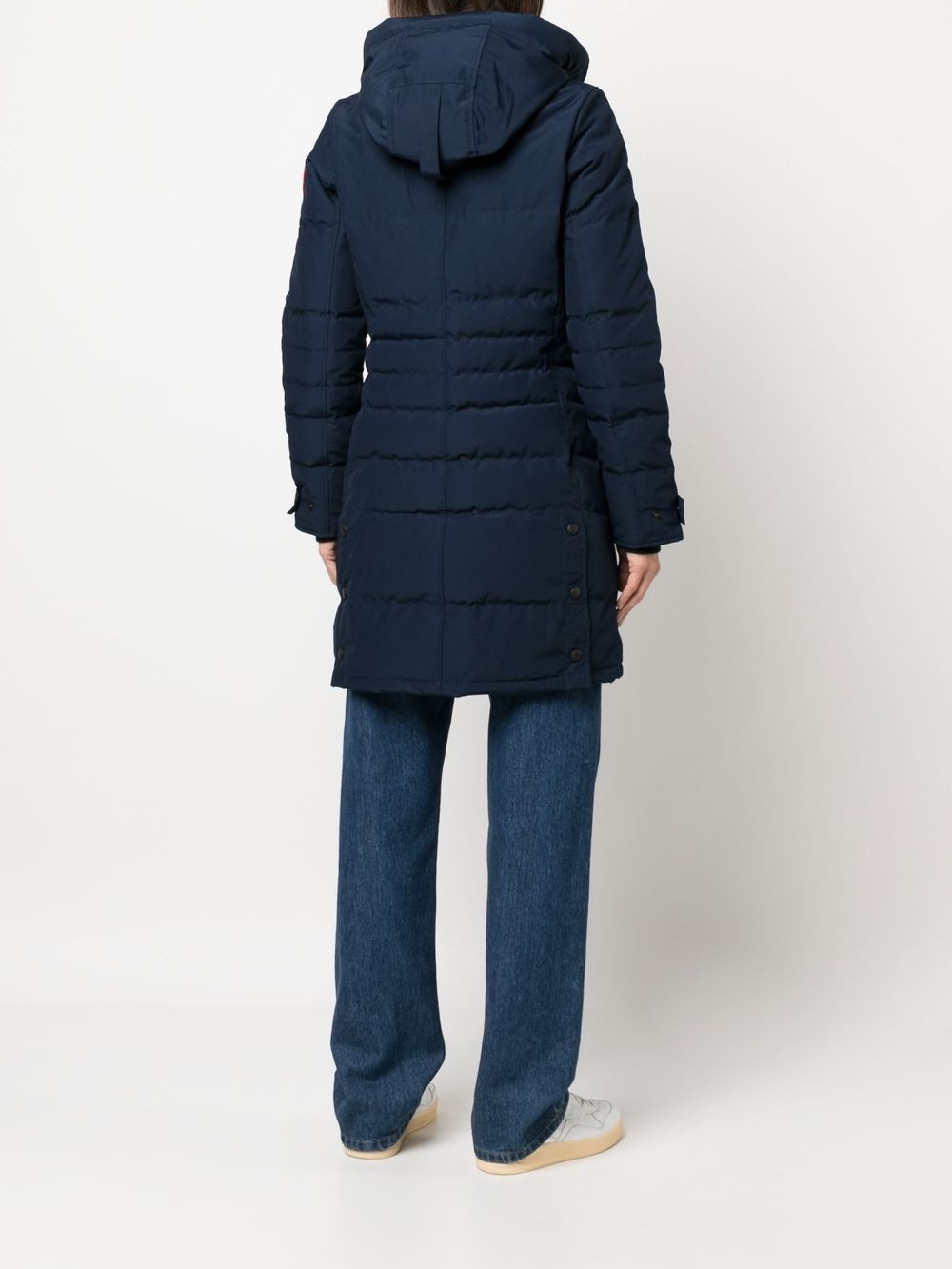logo-patch padded down coat - 4