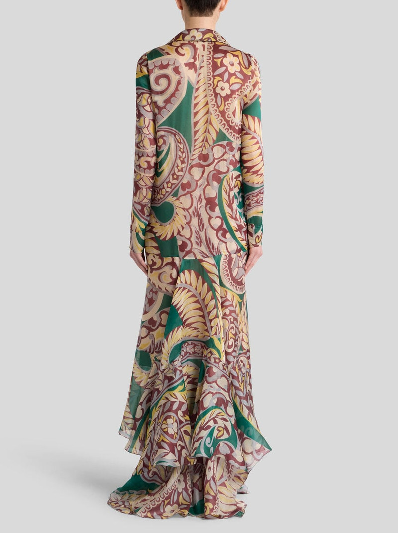 LONG SILK DRESS WITH FLORAL PAISLEY MOTIF 4