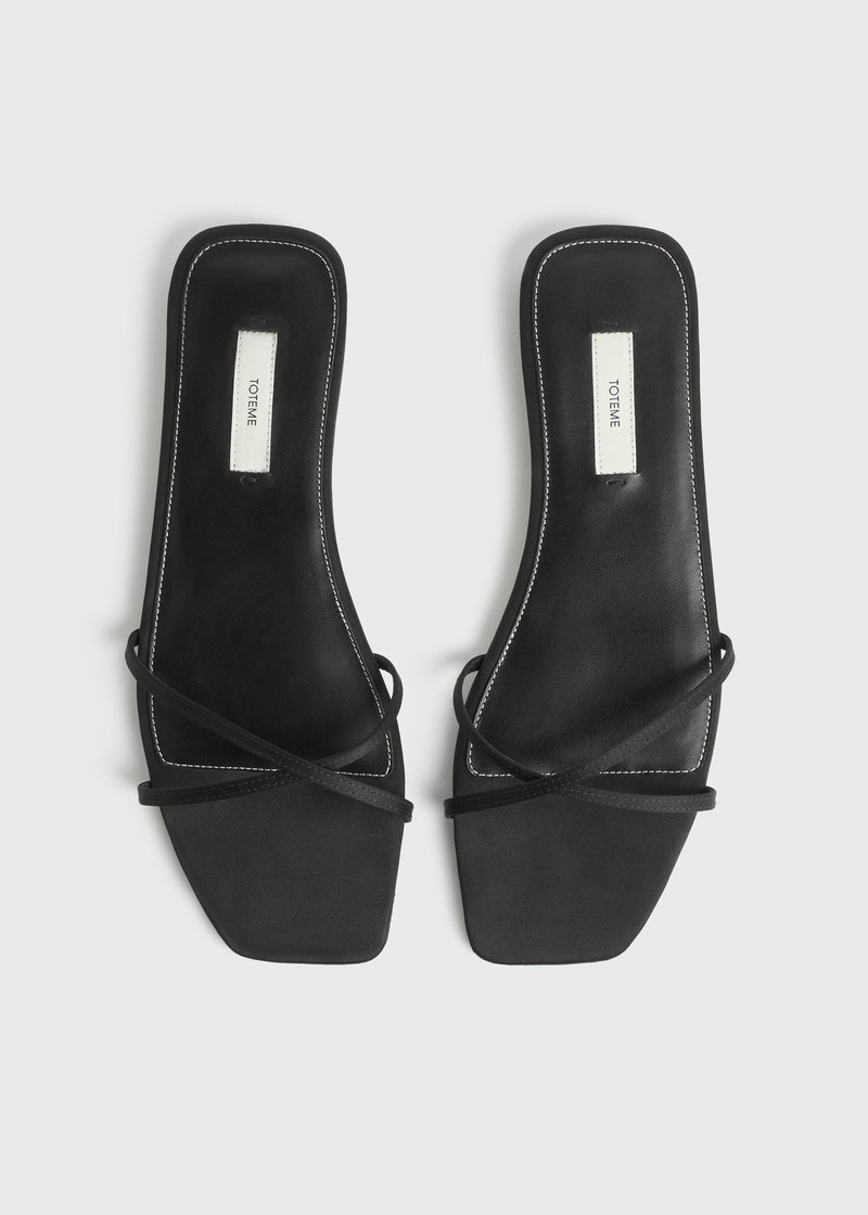 Satin crossover slides black 4