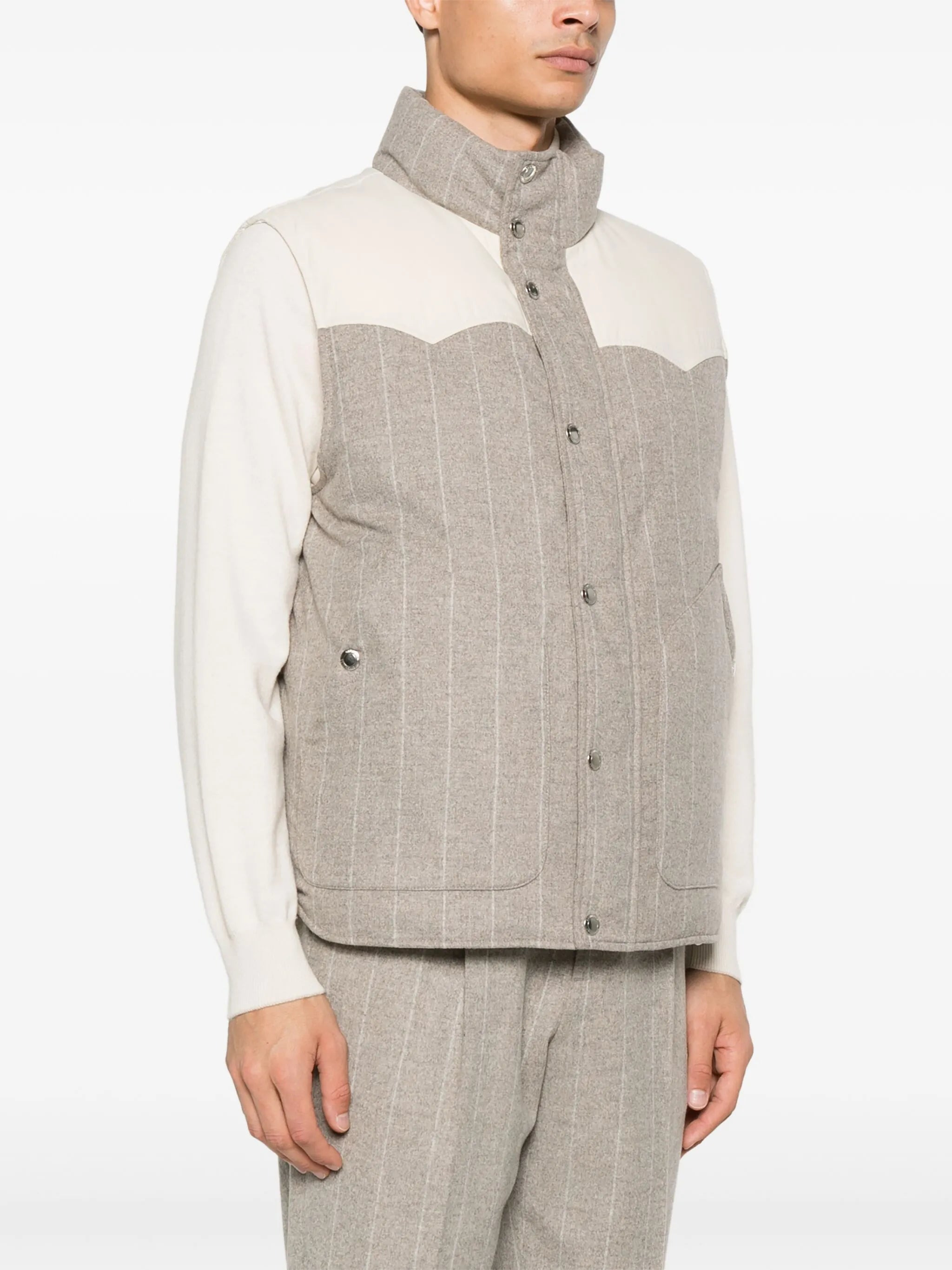 pinstriped gilet - 2