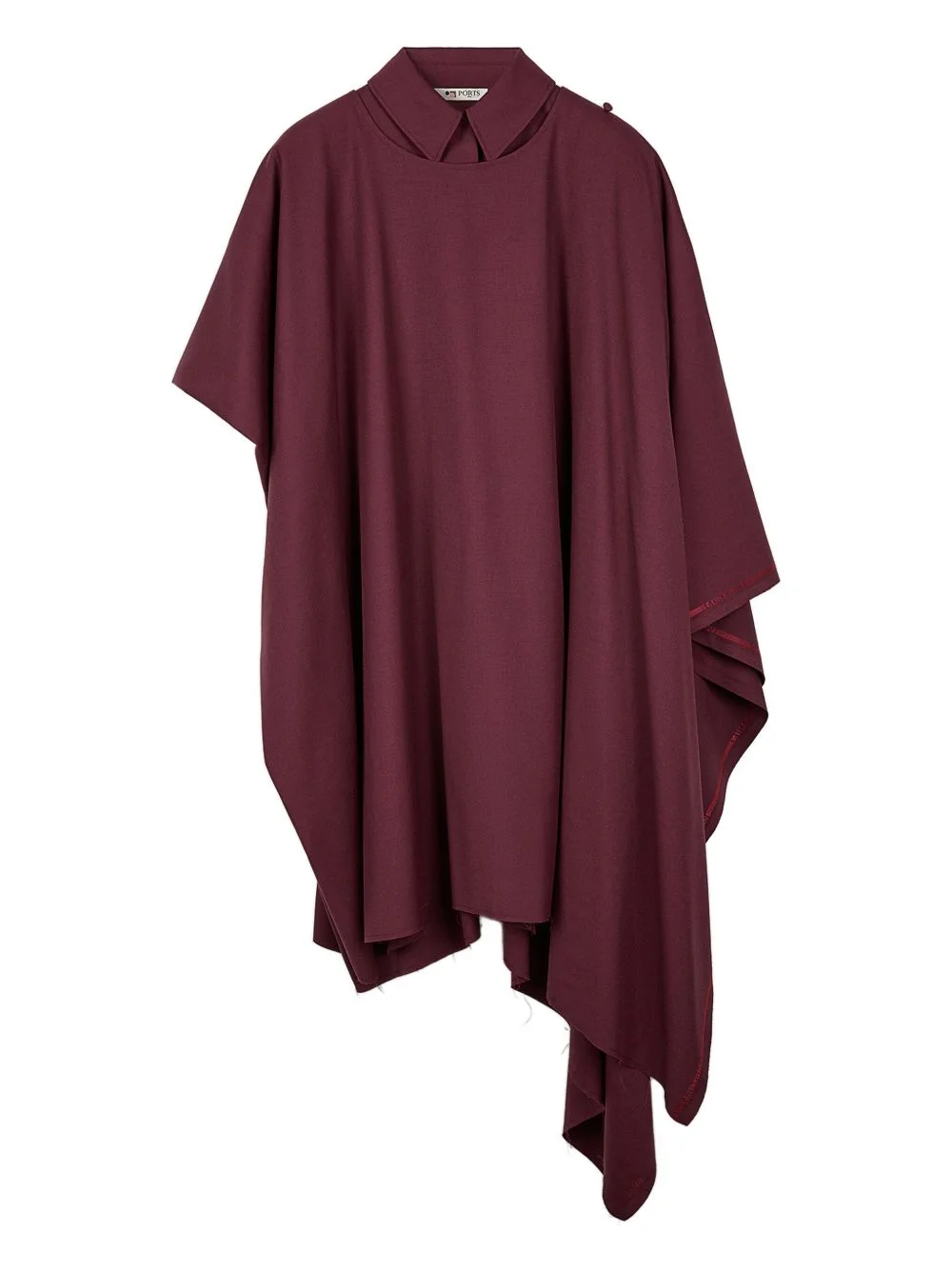 draped-neckline shirt mini dress - 1