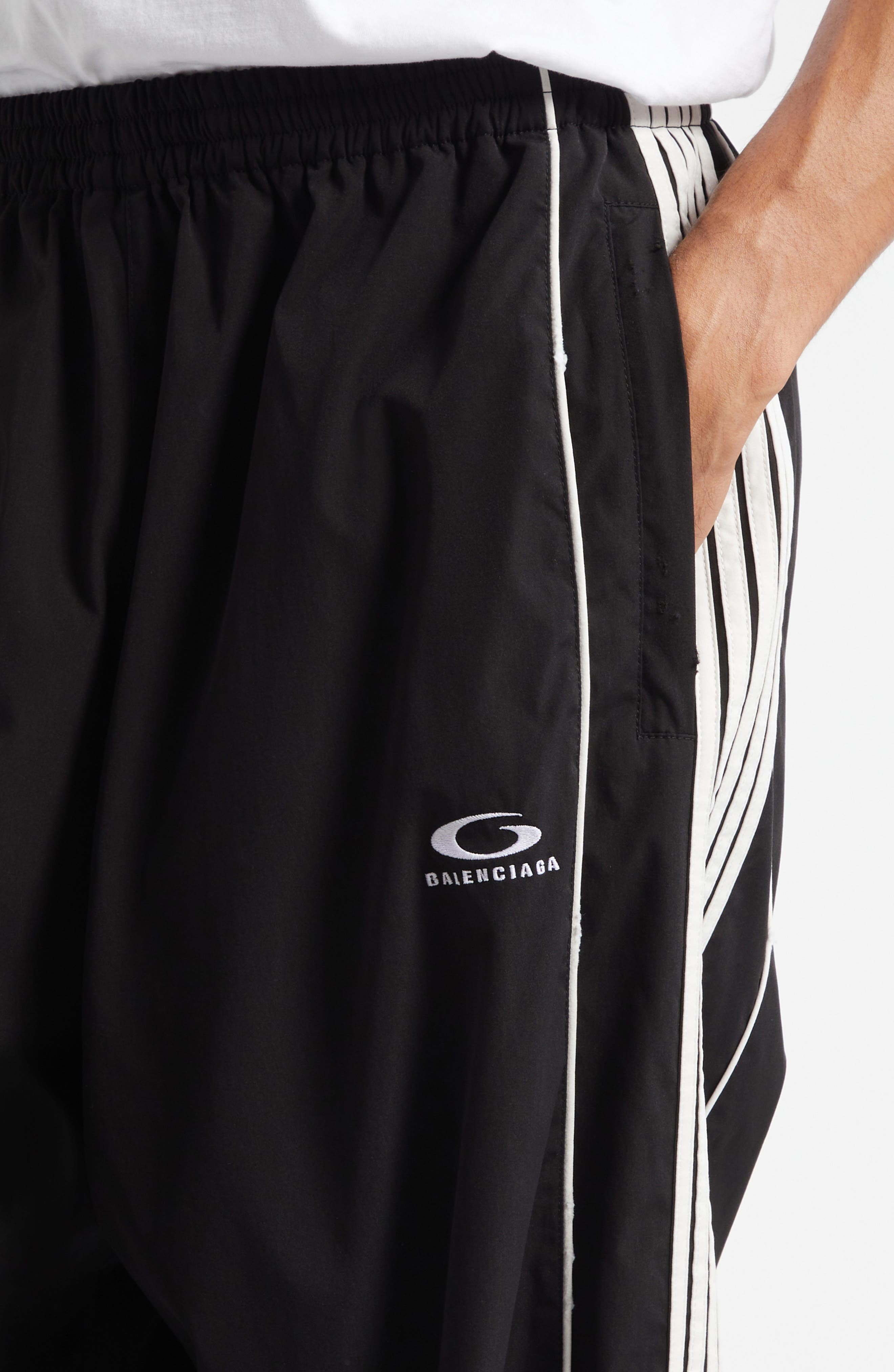 Balenciaga Oversize Track Pants in 1000 Black at Nordstrom - 5