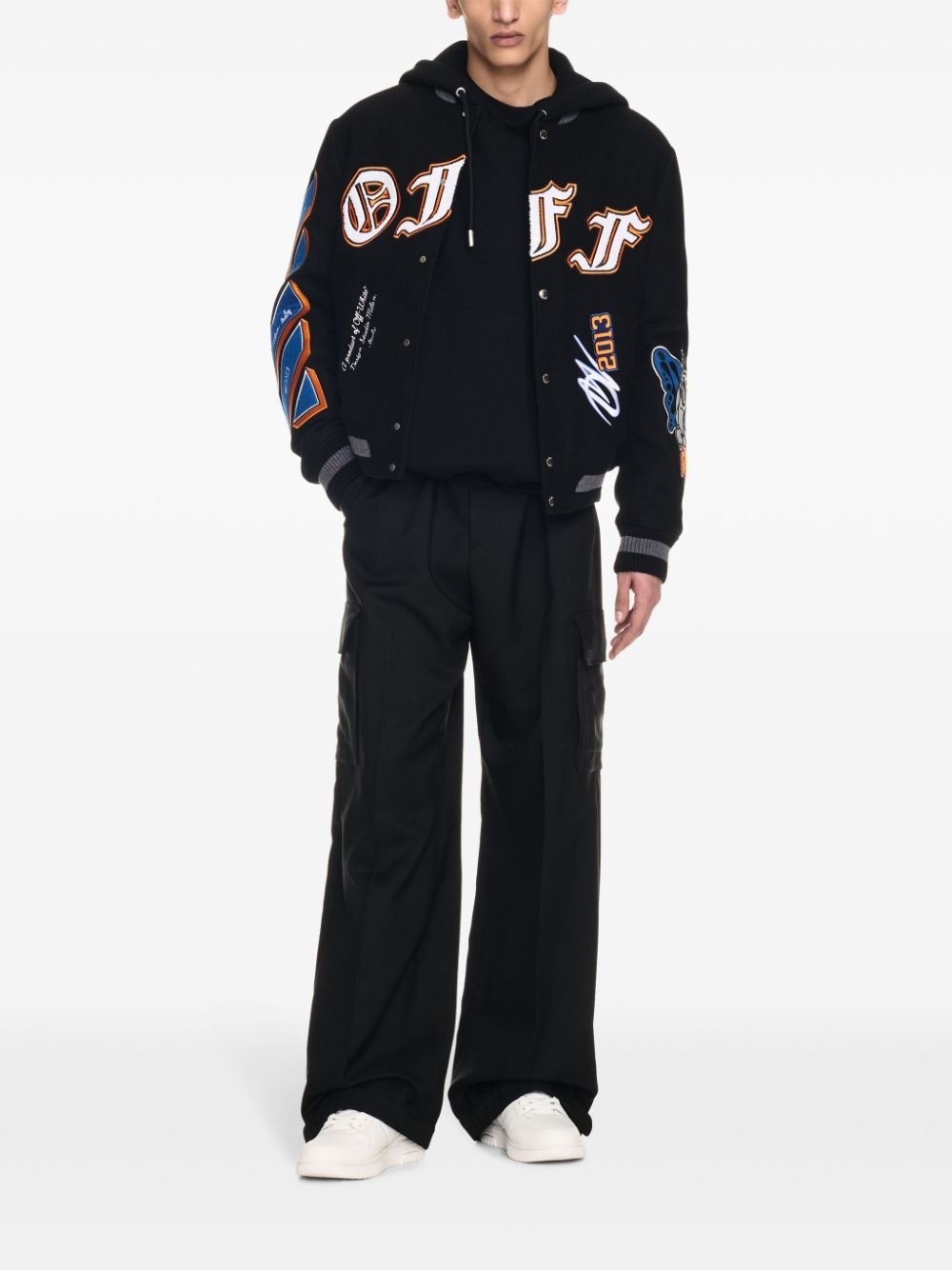 chenille-logo bomber jacket - 2