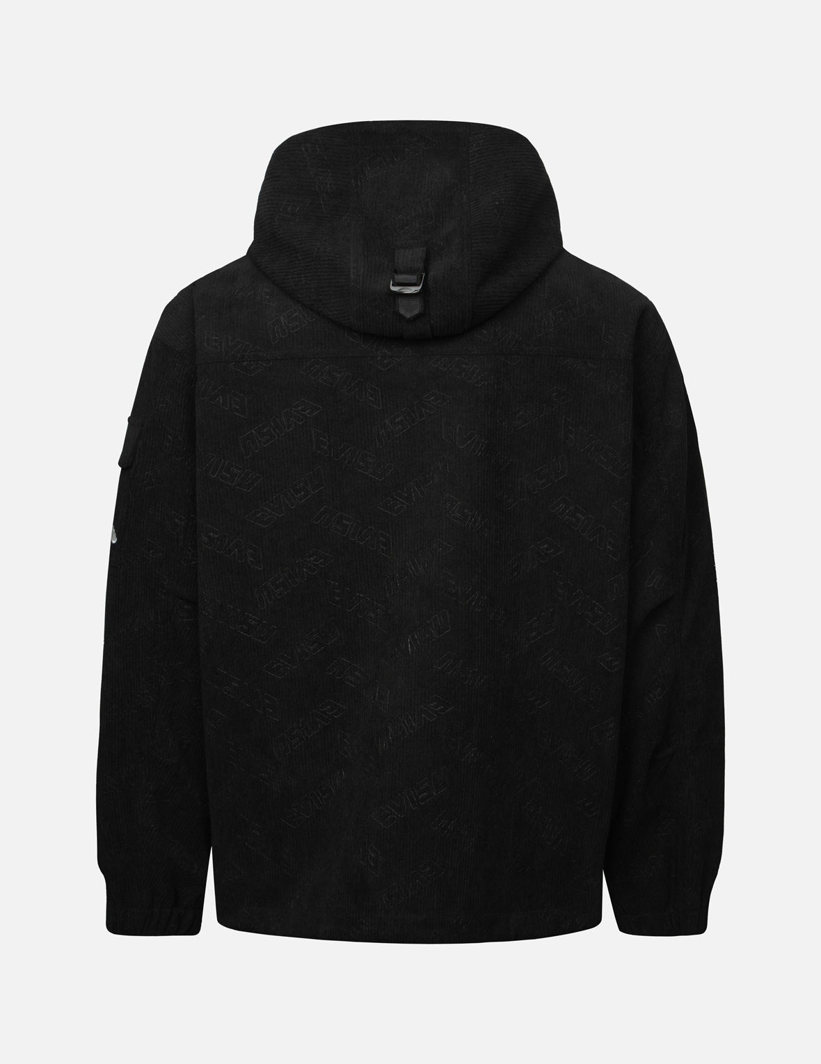 ALLOVER DEBOSS LOGO AND SEAGULL EMBROIDERY LOOSE FIT HOODED CORDUROY JACKET - 2