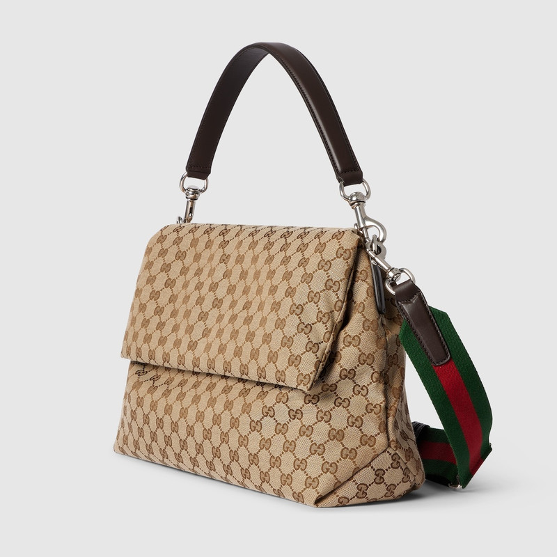 GUCCI Medium GG crossbody bag with Web outlook