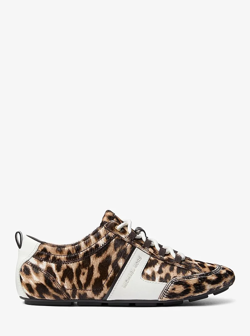 Keely Leopard Print Calf Hair Trainer - 1