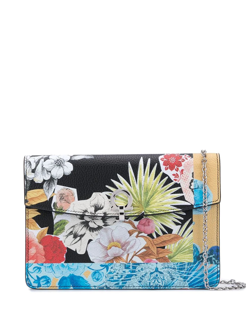 floral collage pattern shoulder bag - 1