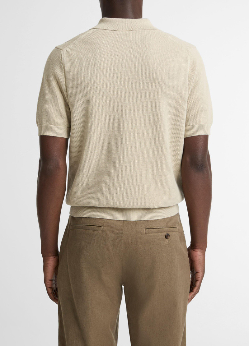 Vince Cotton-Cashmere Piqué Zip Polo Sweater outlook