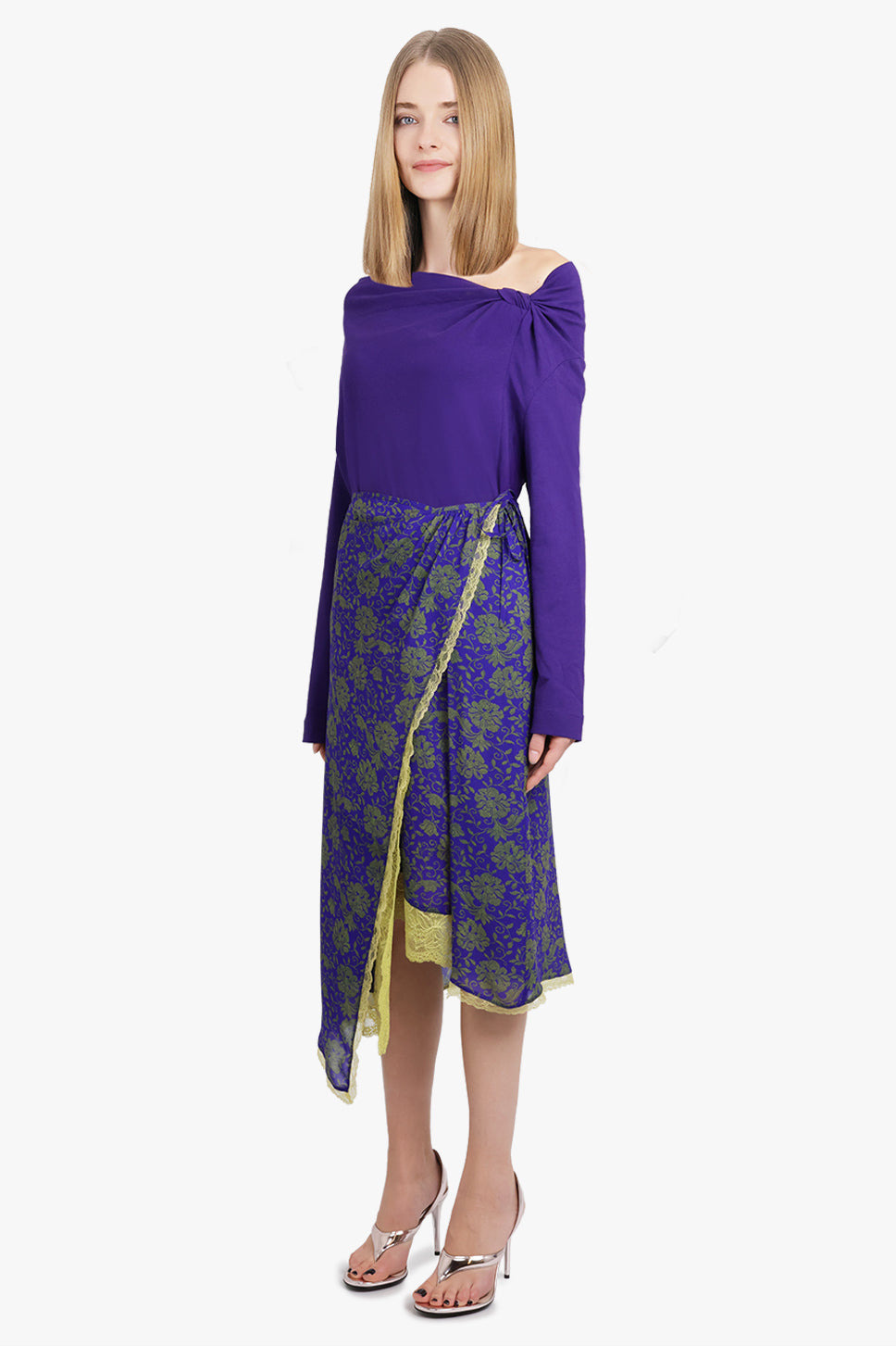 HEMAC L/S ONE SHOULDER KNOT DETAIL TOP | PURPLE - 4