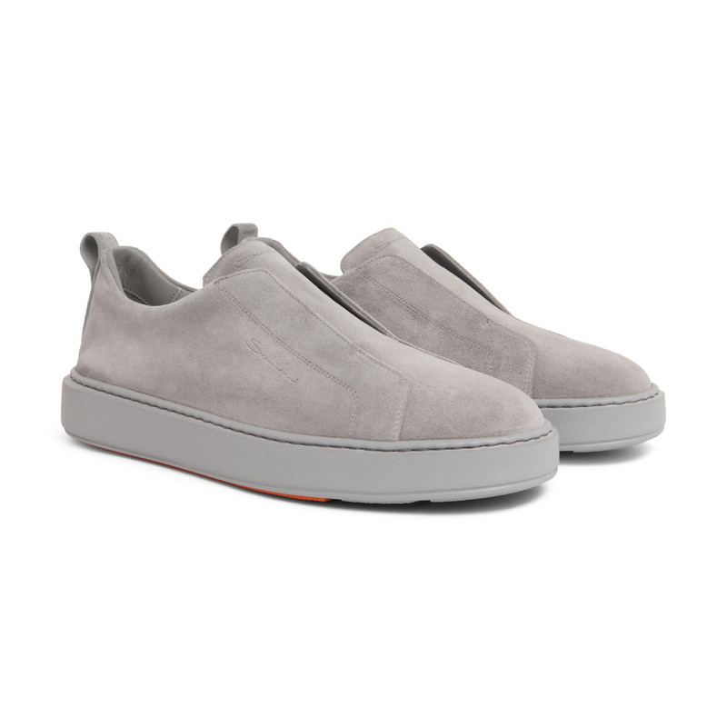 Men's grey suede slip-on sneaker 4