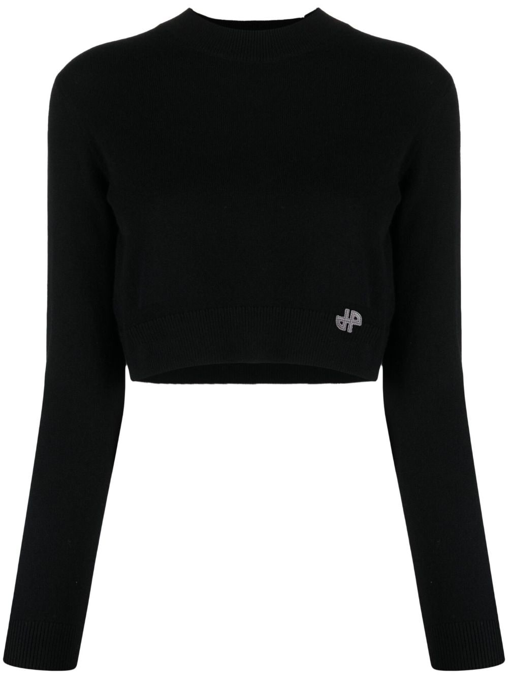 logo patch cropped jumper - 1