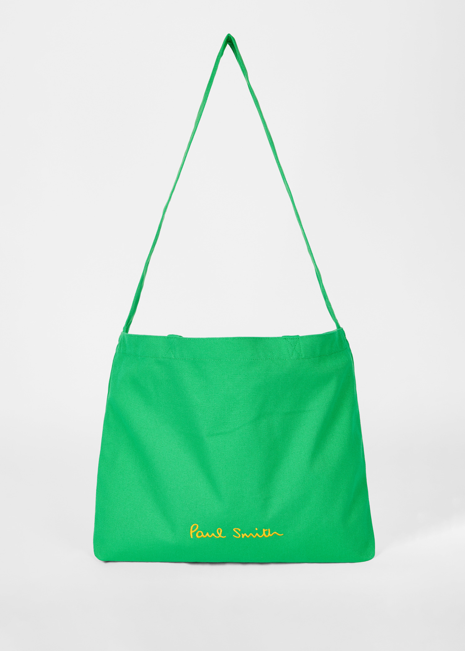 Green Cotton-Canvas Quote Tote Bag - 3