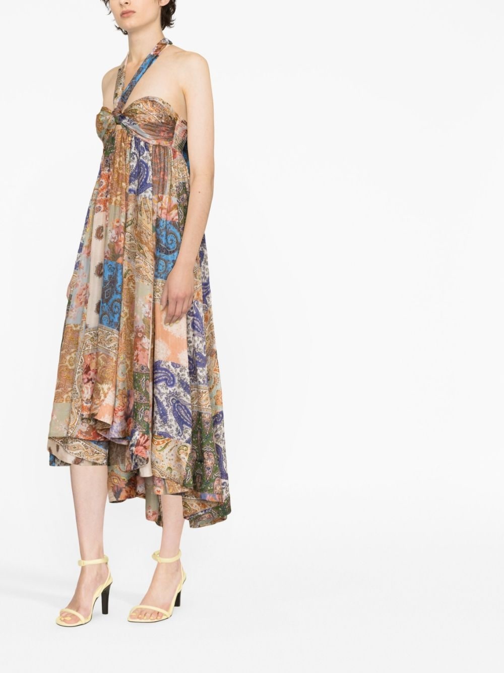 Devi paisley-print halterneck dress - 3
