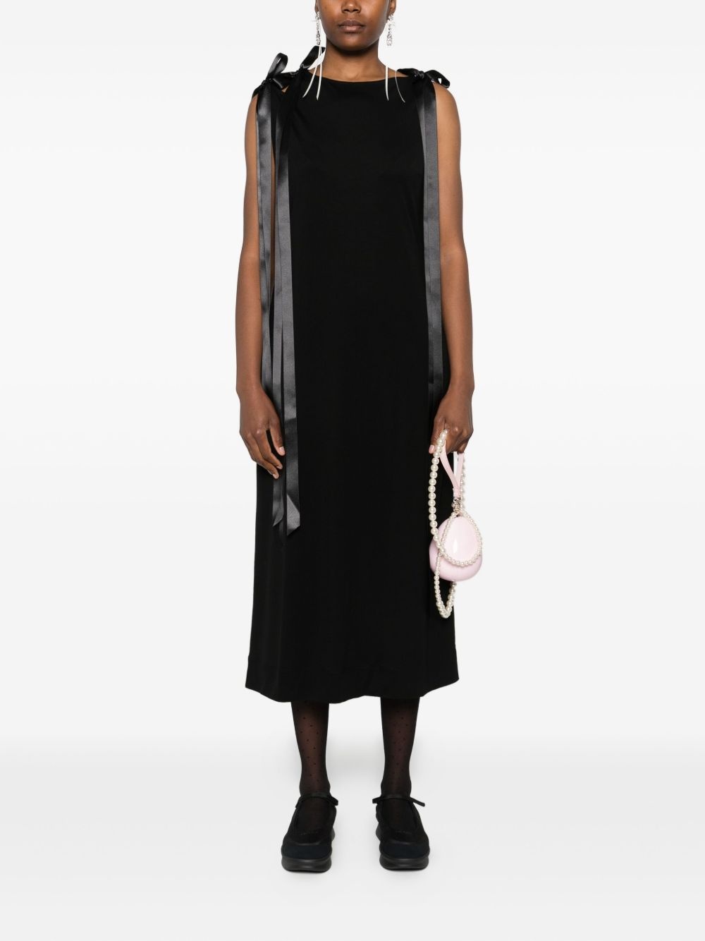 bow strap-detail midi dress - 2