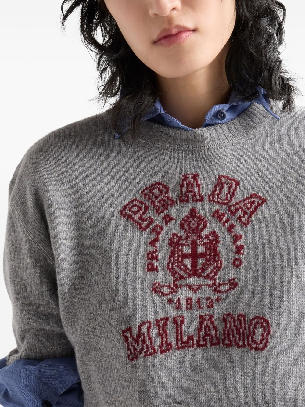 logo-intarsia sweater - 5