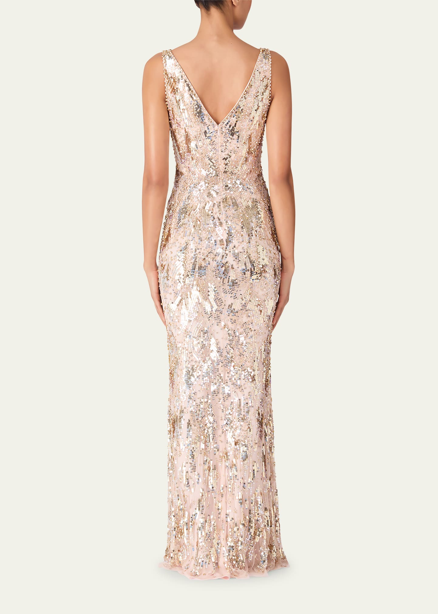 Marion Embellished Plunging Column Gown - 3