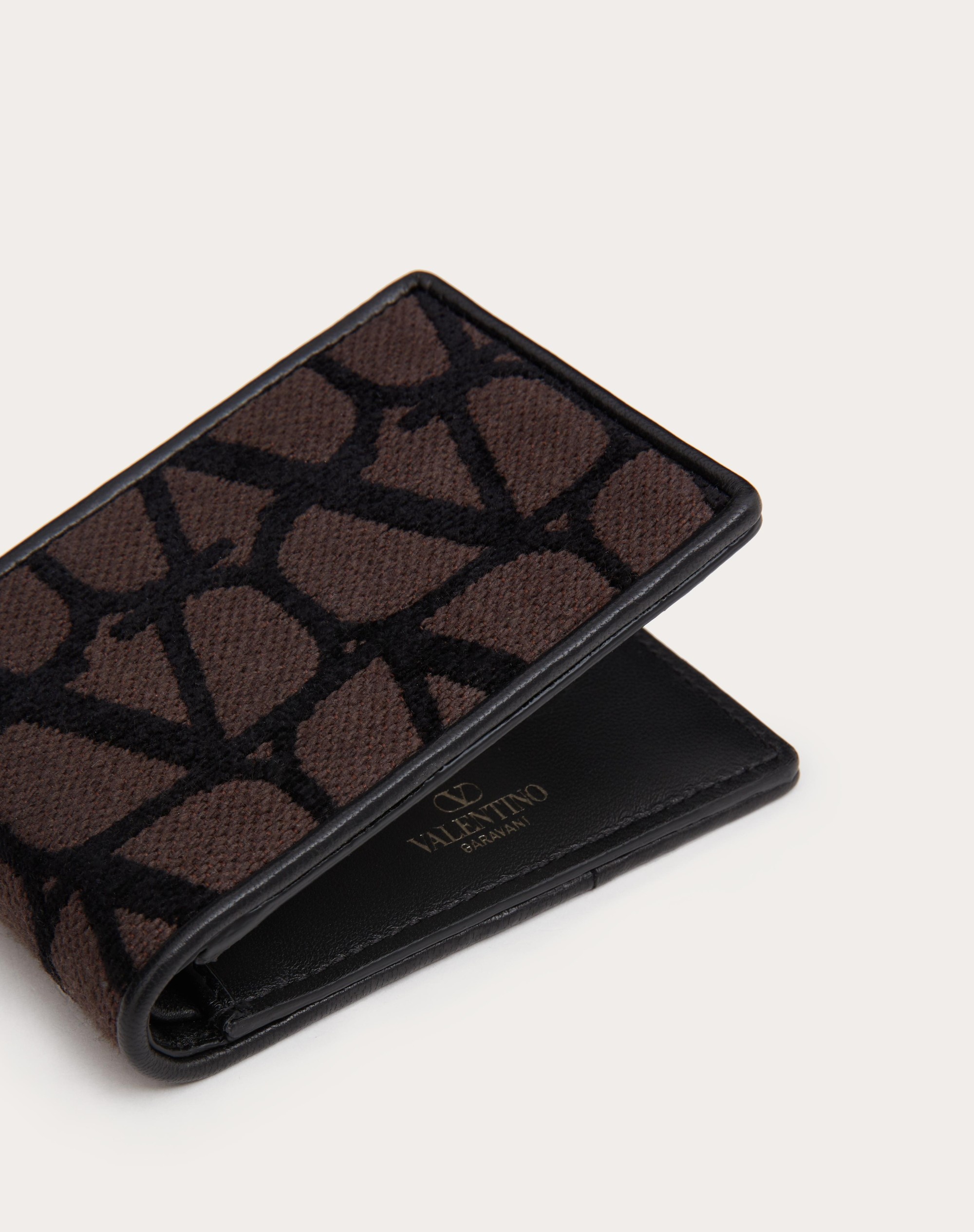 TOILE ICONOGRAPHE WALLET FOR US DOLLARS WITH LEATHER DETAILS - 2