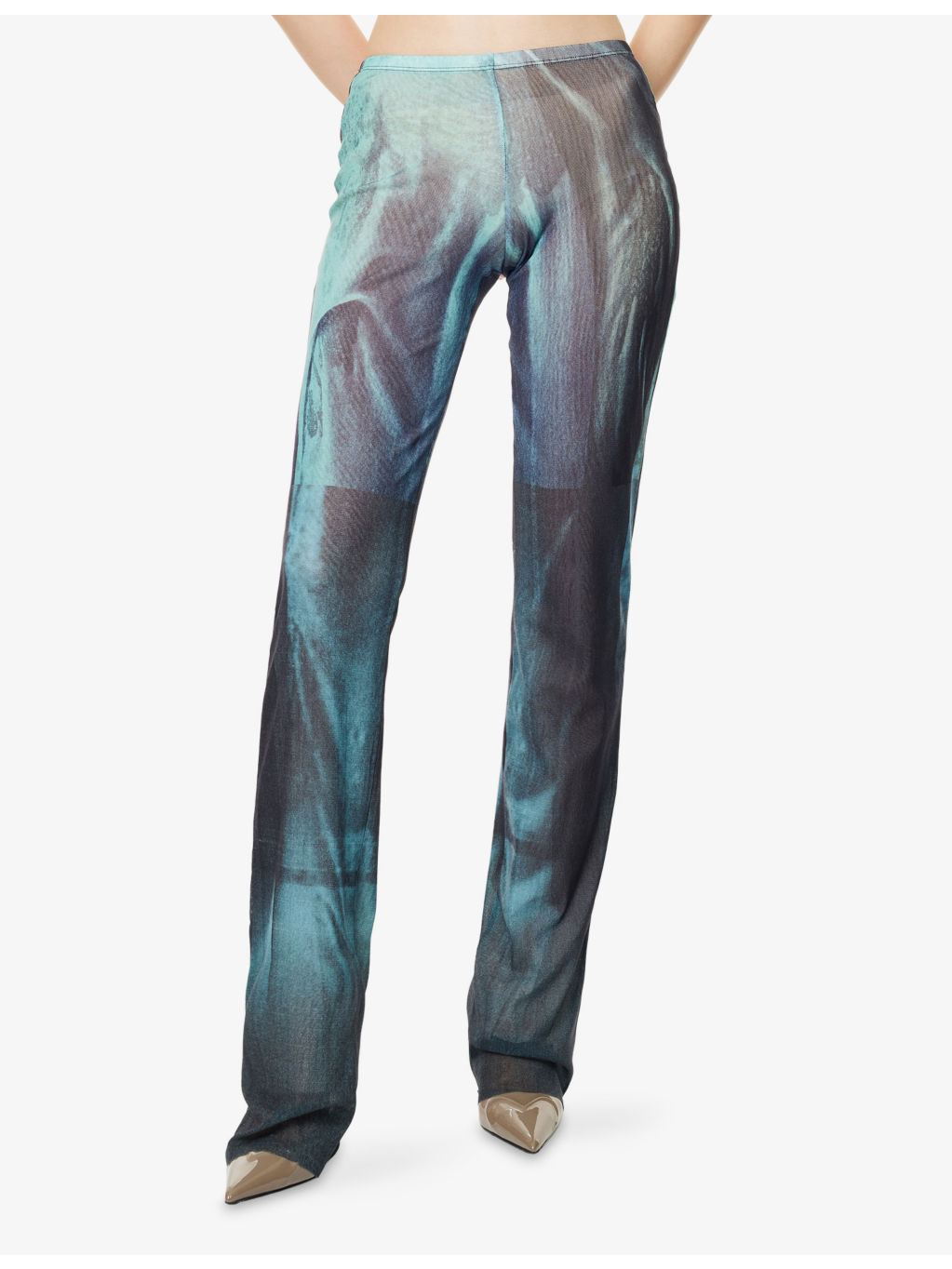 Water Straight-Leg Mesh Trousers - 3