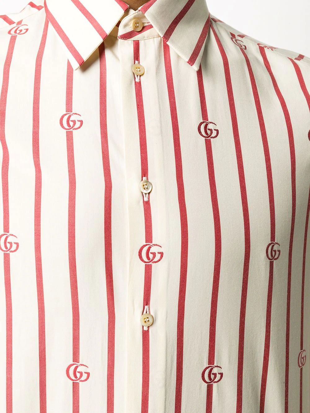 Double G vertical-stripe shirt - 5