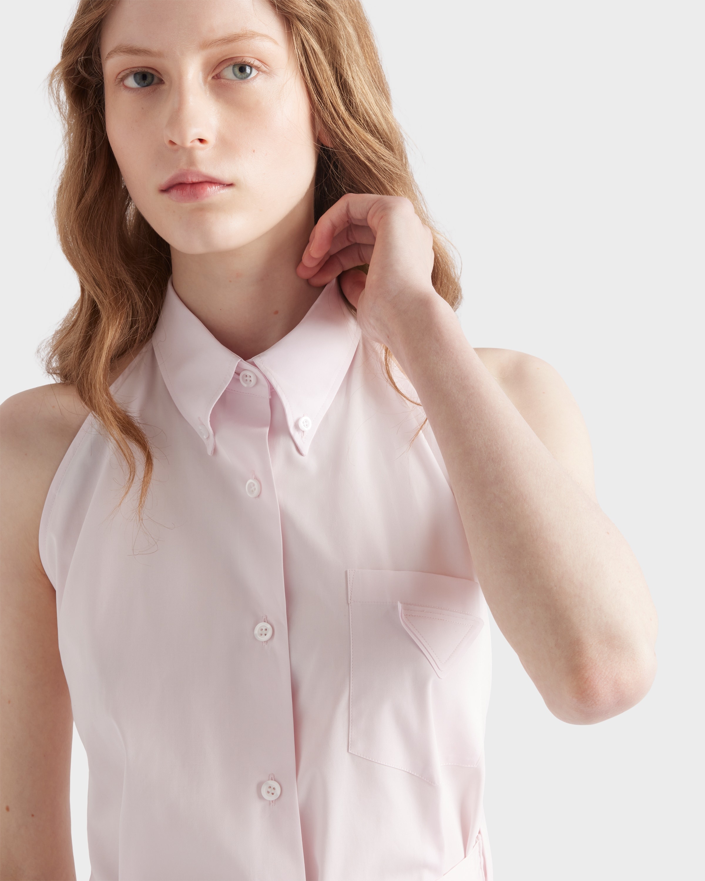 Sleeveless poplin shirt - 3