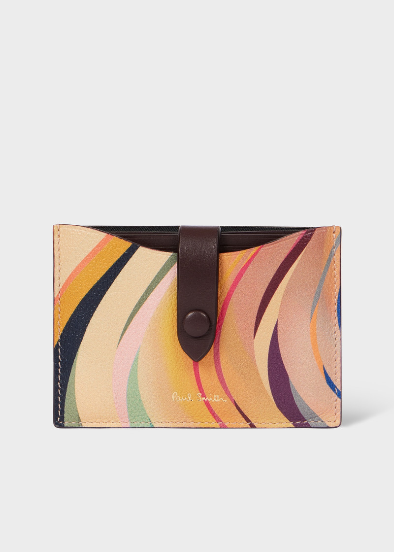 Women's 'Dusky Swirl' Leather Pull-Out Card Holder 1