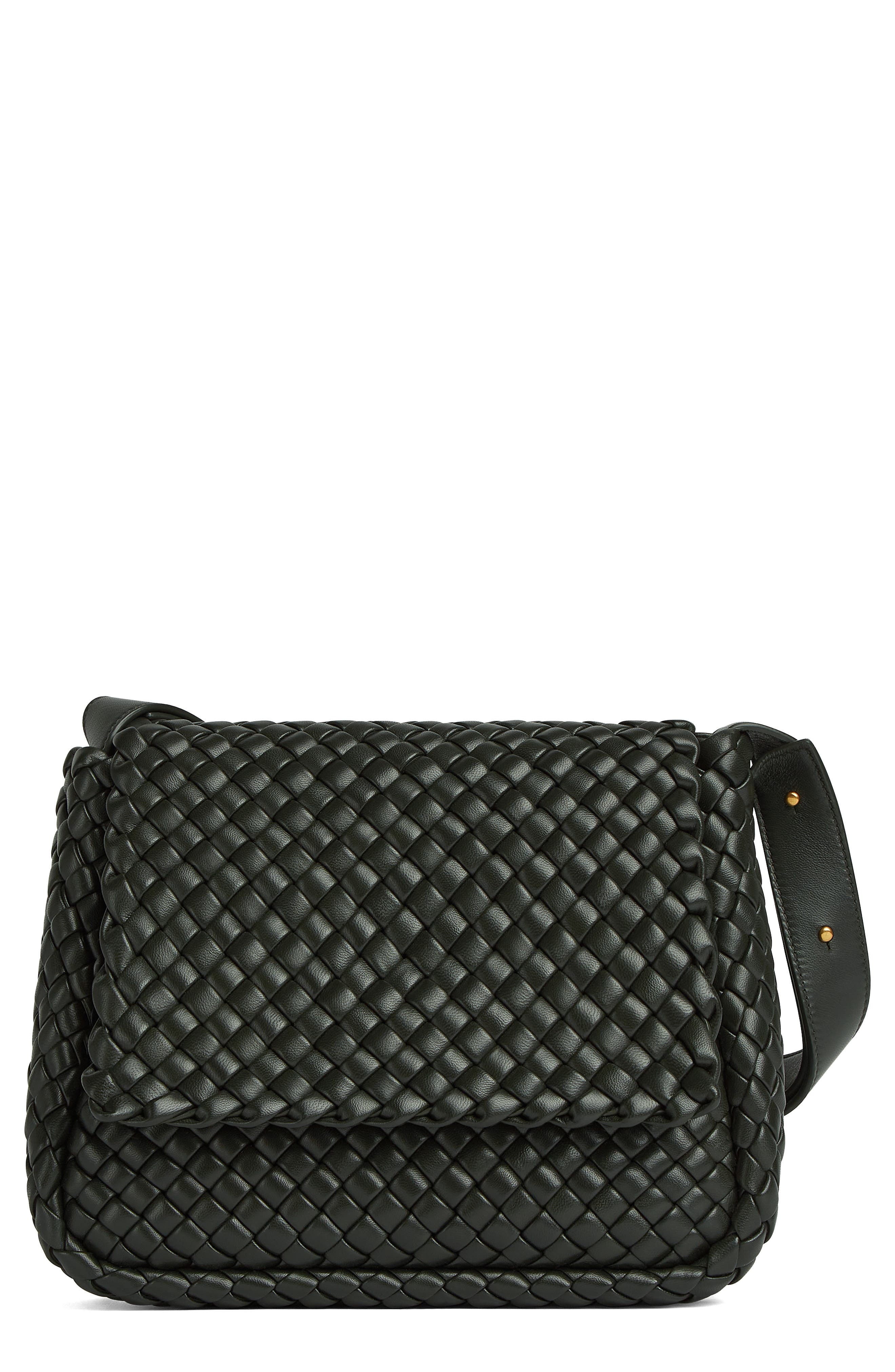 Cobble Padded Intrecciato Leather Shoulder Bag - 1