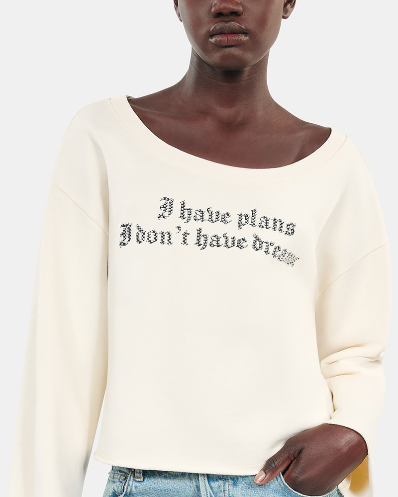 ECRU I HAVE PLANS SERIGRAPHY SWEATSHIRT 6
