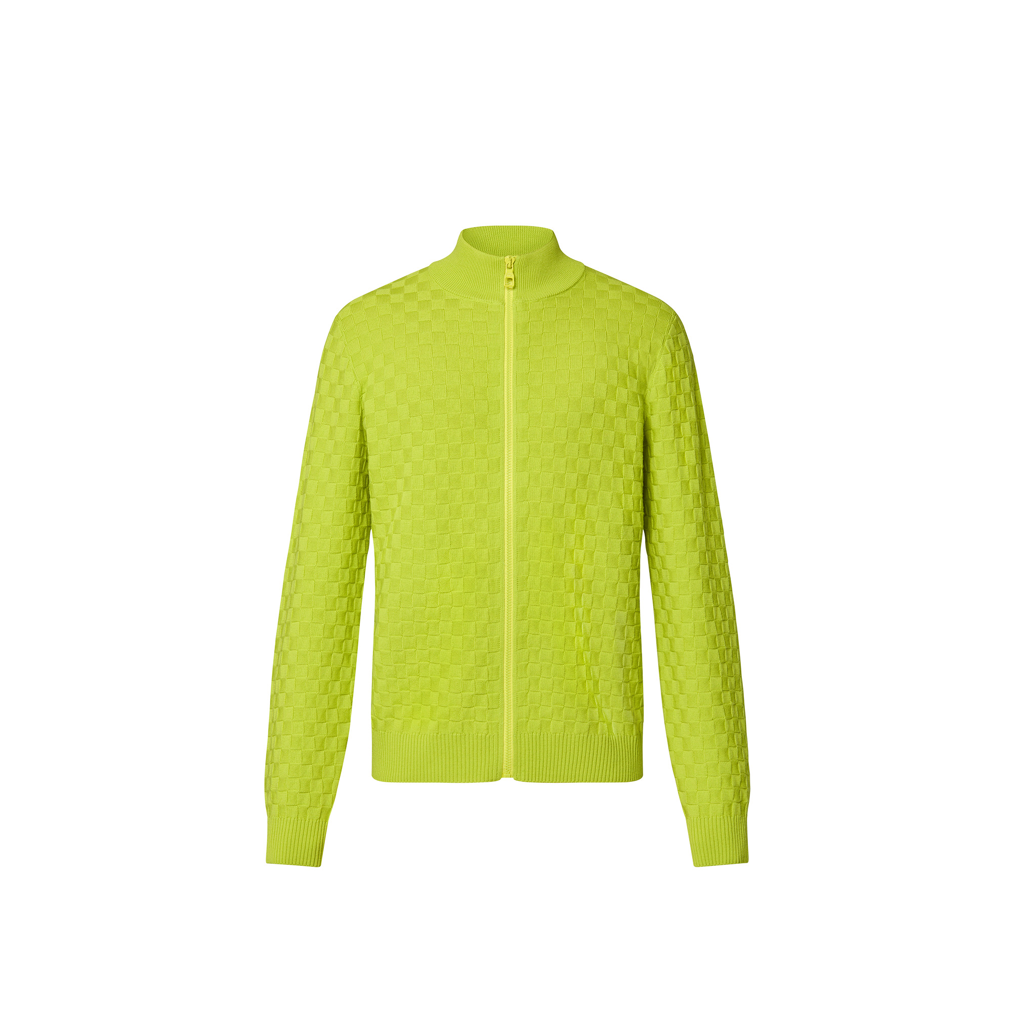 Damier Wool Zip-Through Cardigan - 1