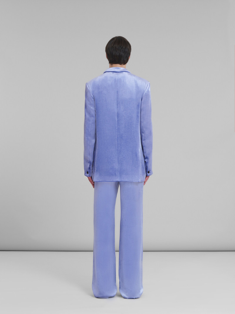 PURPLE SINGLE-BREASTED VELVET BLAZER 3