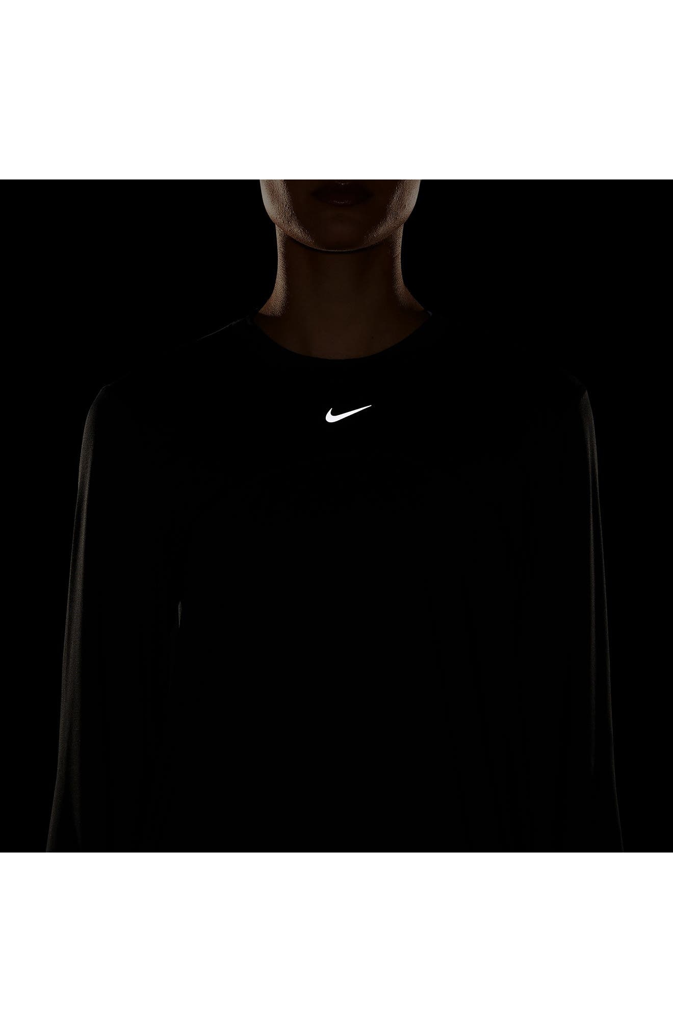 Nike Dri-FIT Swift Element UV Running Top in Black/Reflective Silv at Nordstrom - 4