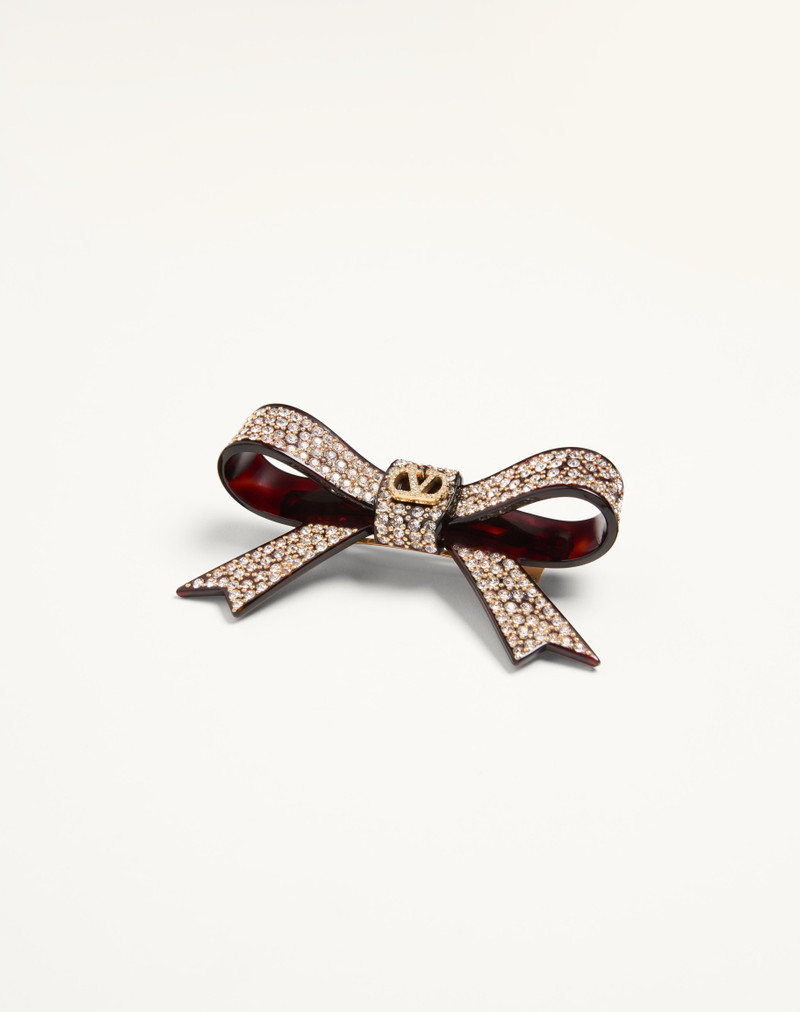 Valentino VLOGO SIGNATURE HAIR CLIP IN RESIN, METAL AND CRYSTALS outlook