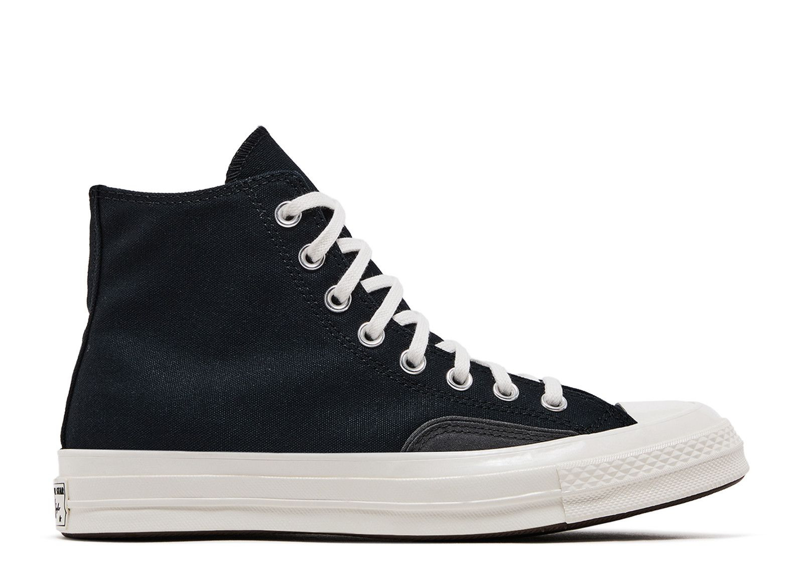 CHUCK 70 LUXE HIGH 'BLACK DARK MATTER FUZZY LACES' - 1