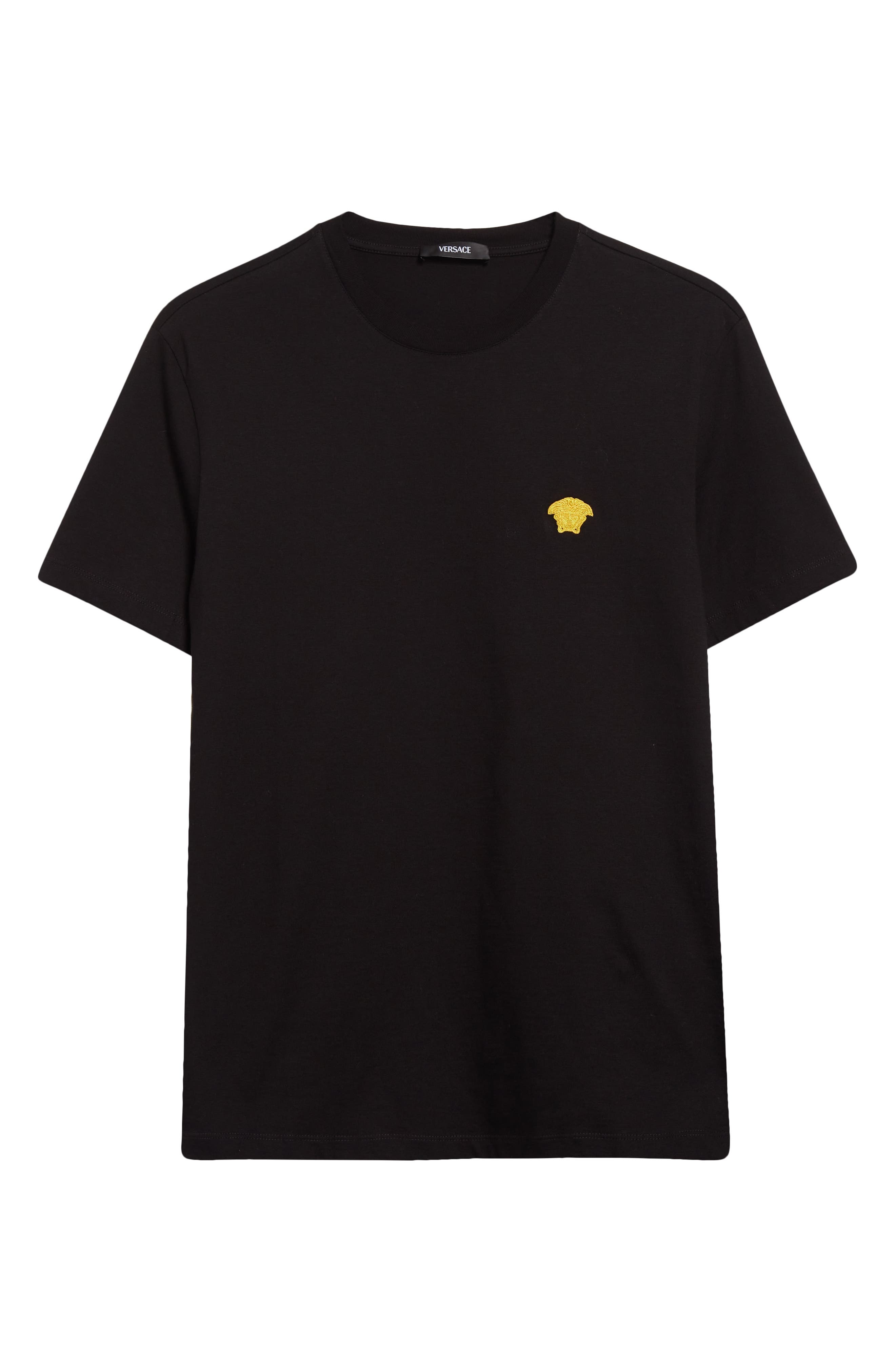 Versace Medusa Embroidered Cotton T-Shirt in Black at Nordstrom - 6