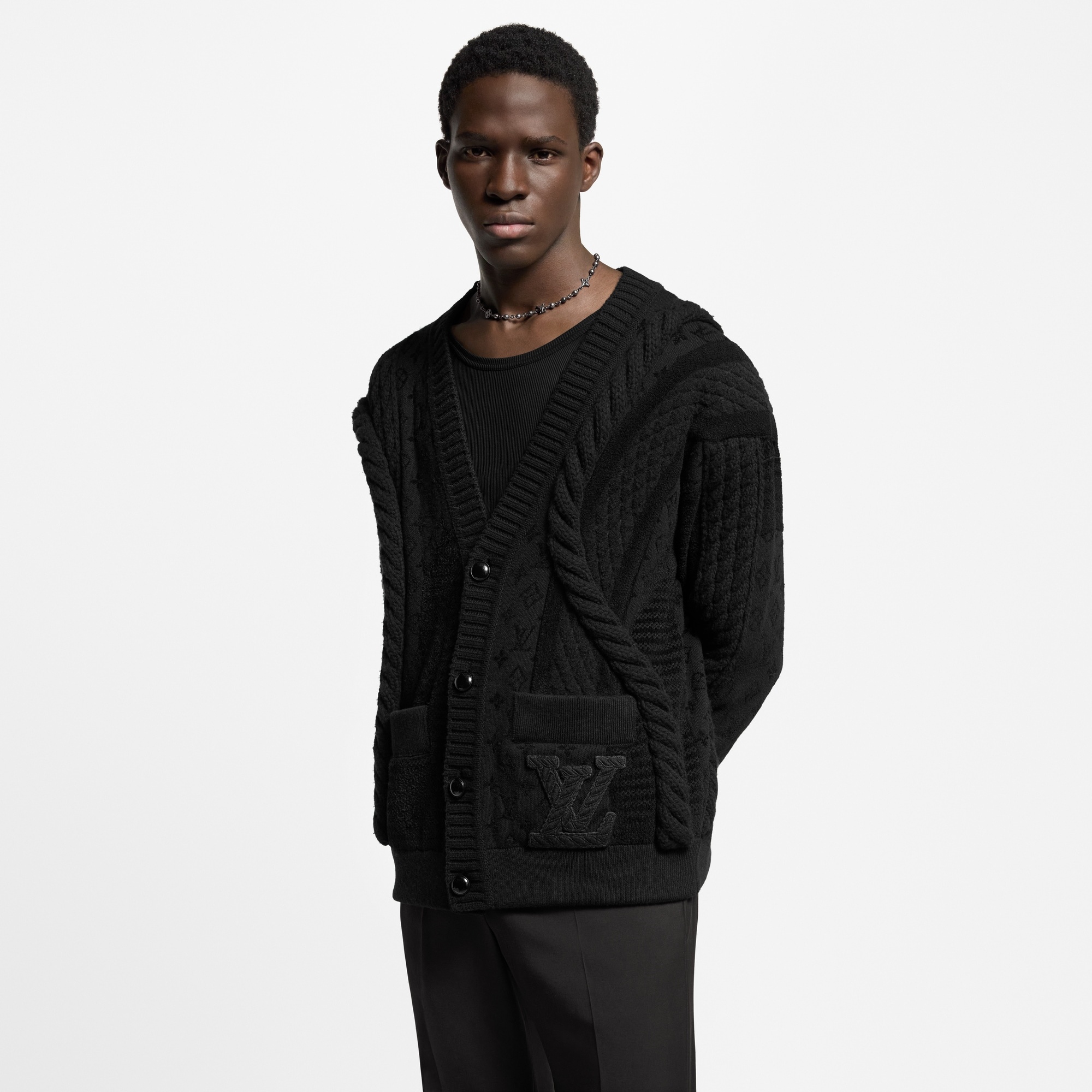Chunky Wool-Blend Cable Cardigan - 2