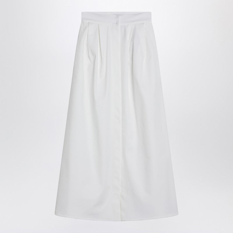 Max Mara Wide White Gabardine Skirt Women - 1
