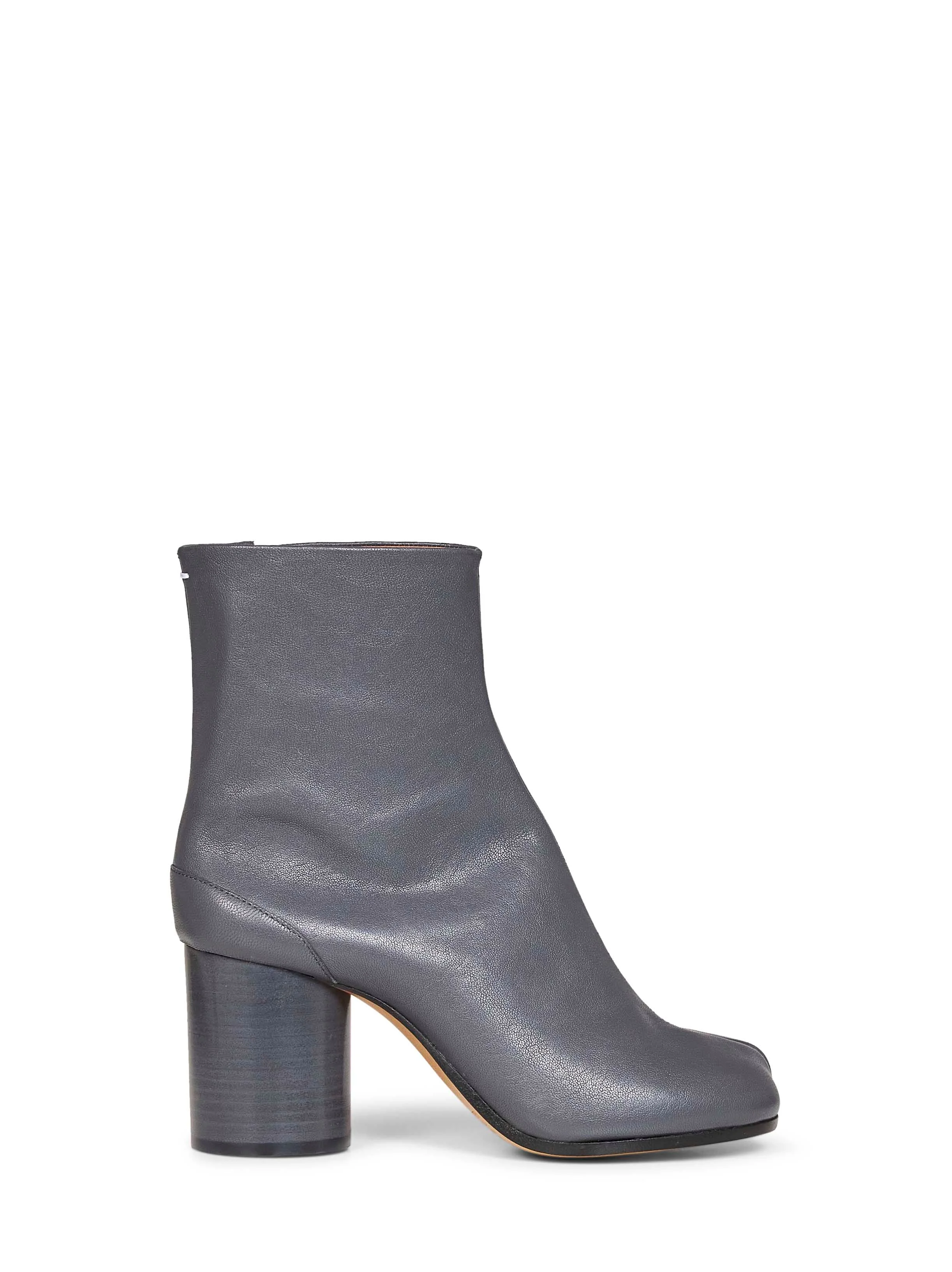 Maison Margiela Women Grey Nappa Leather Tabi Ankle Boots - 1