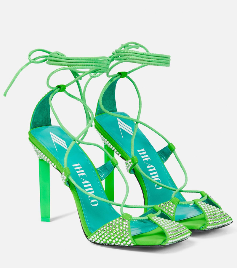 Adele lace-up crystal-embellished sandals - 1