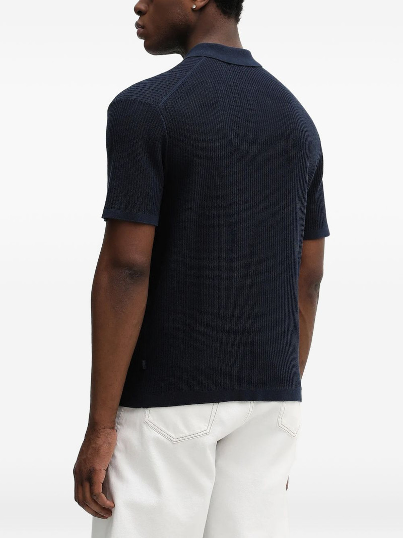 ribbed-knit polo shirt 3