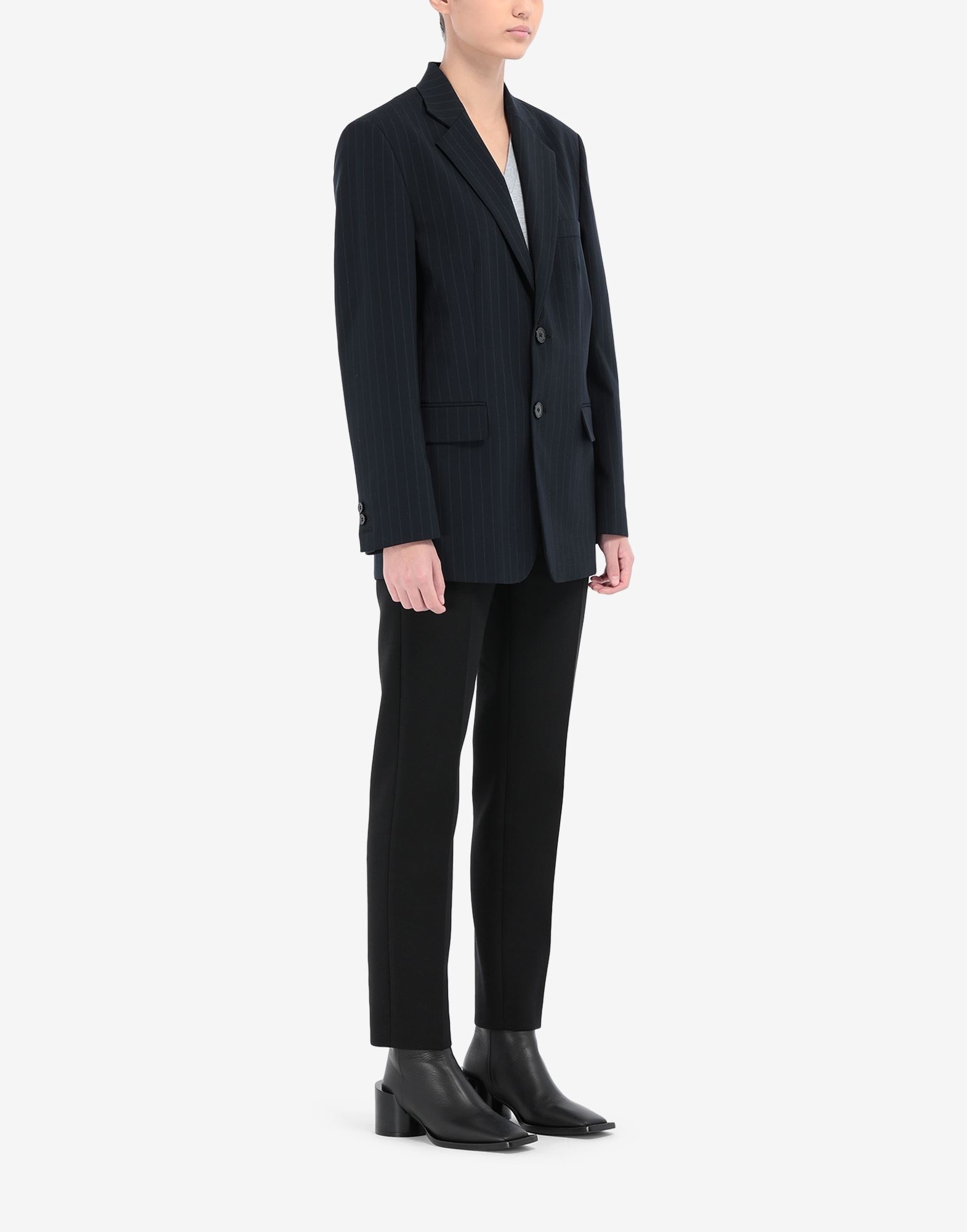 Pinstripe wool blazer - 3