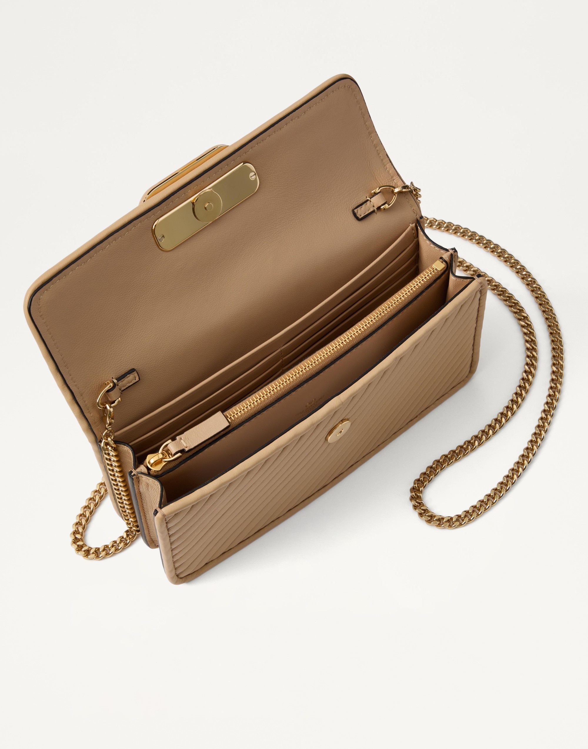 VLOGO SIGNATURE CALFSKIN WALLET WITH CHAIN - 7