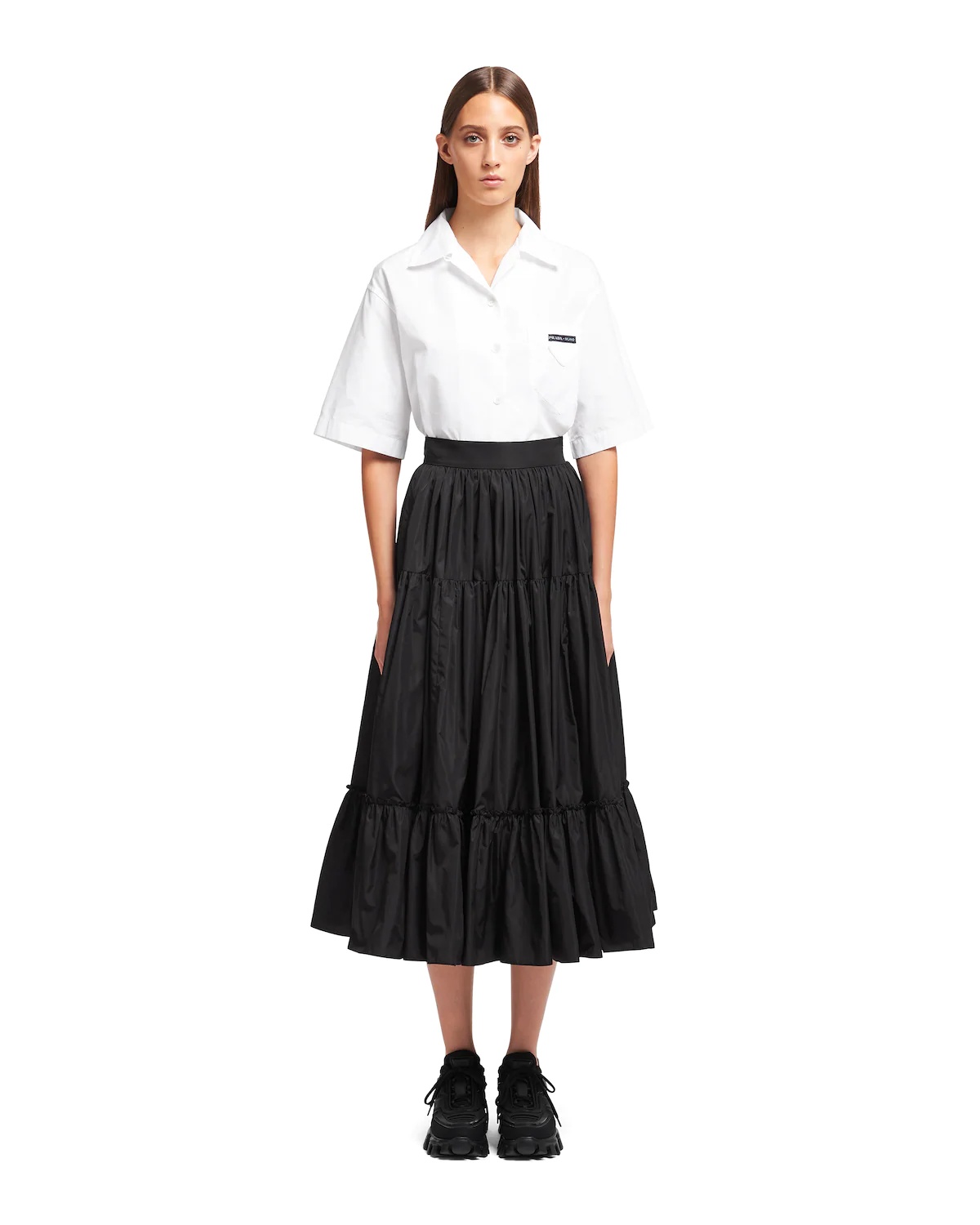 Re-Nylon light full tiered skirt - 2