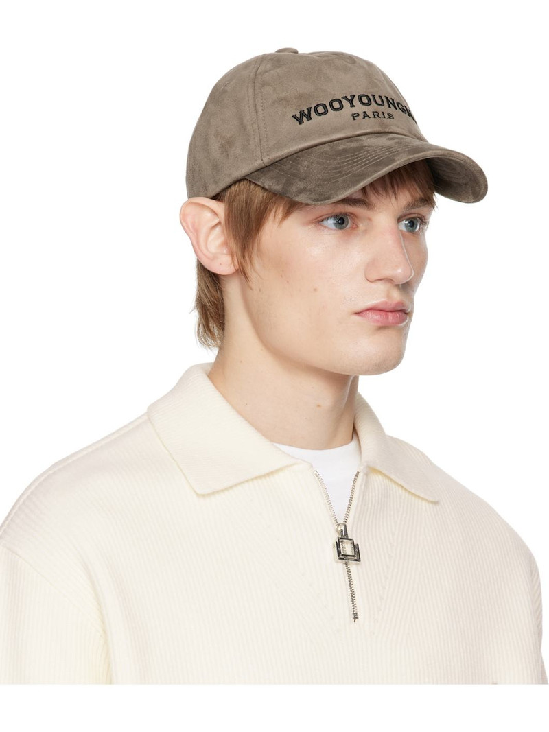 Wooyoungmi Beige Faux Suede Ball Cap outlook