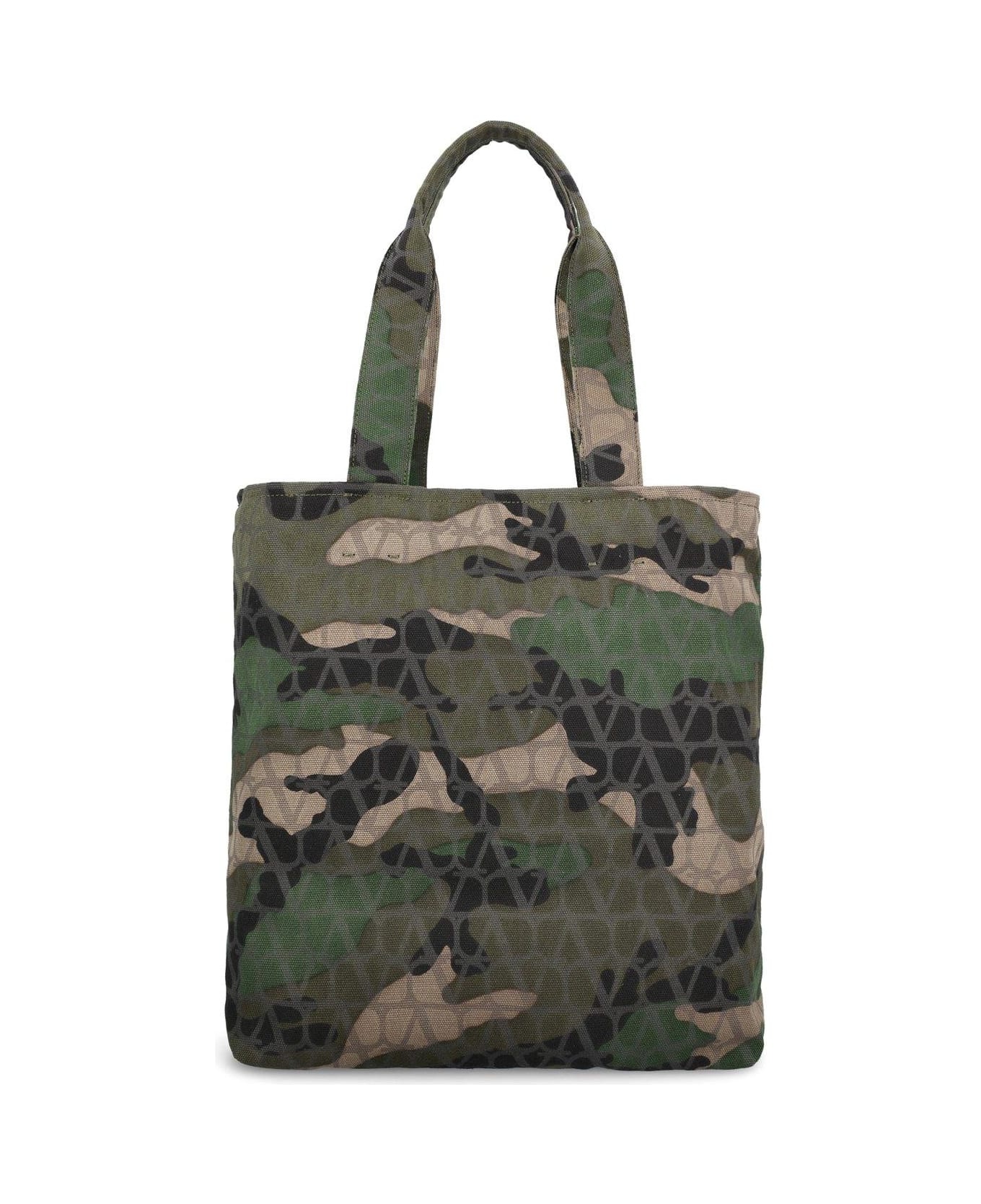 Camouflage-patterned Top Handle Bag - 2